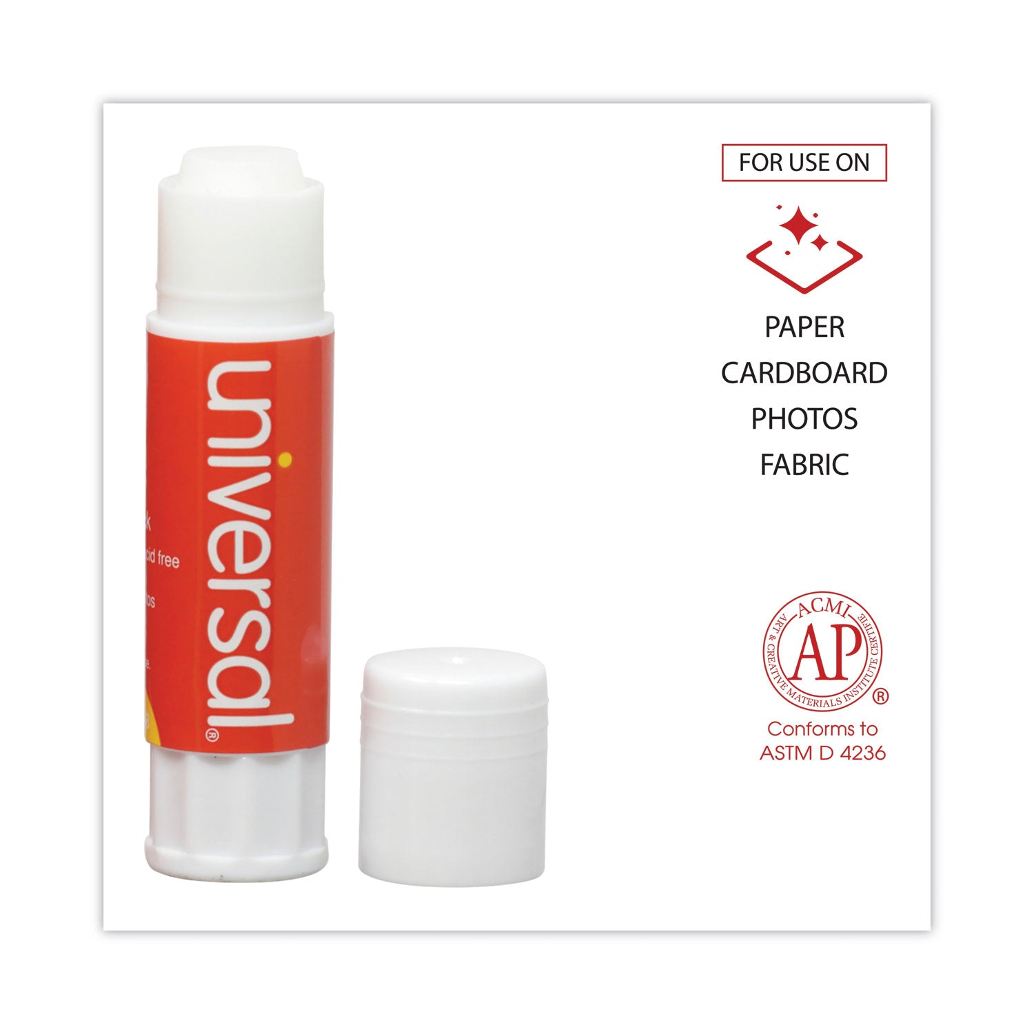 Universal® Glue Stick, 0.28 Oz, Applies And Dries Clear, 12/pack