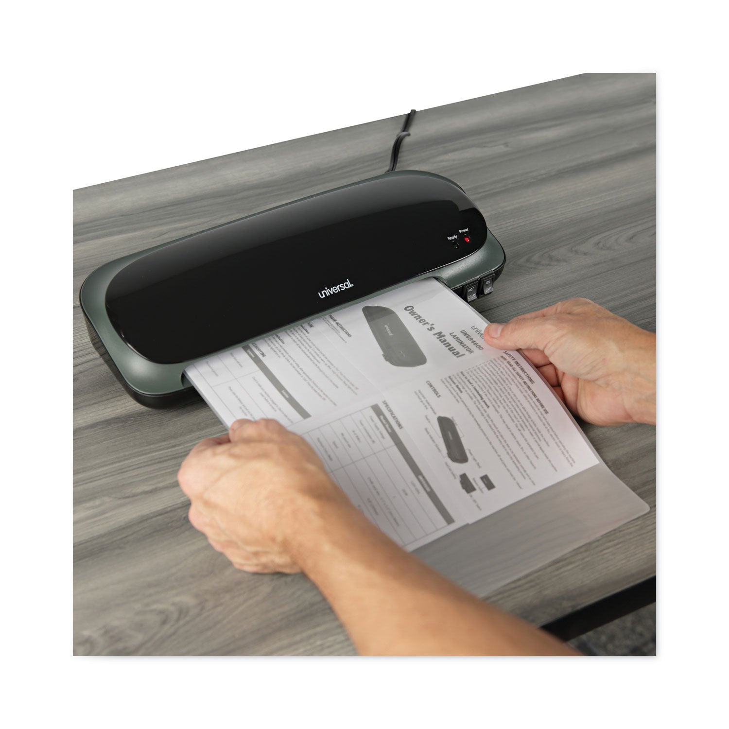 Universal® Deluxe Desktop Laminator, Two Rollers, 9" Max Document Width, 5 Mil Max Document Thickness