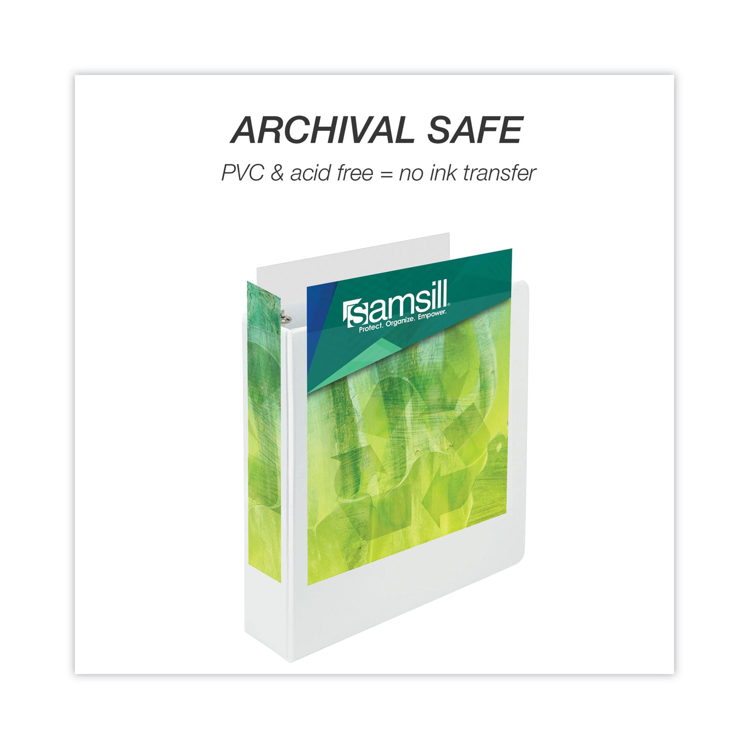 Samsill® Earth's Choice Plant-Based Round Ring View Binder, 3 Rings, 3" Capacity, 11 x 8.5, White - Bloom Skins