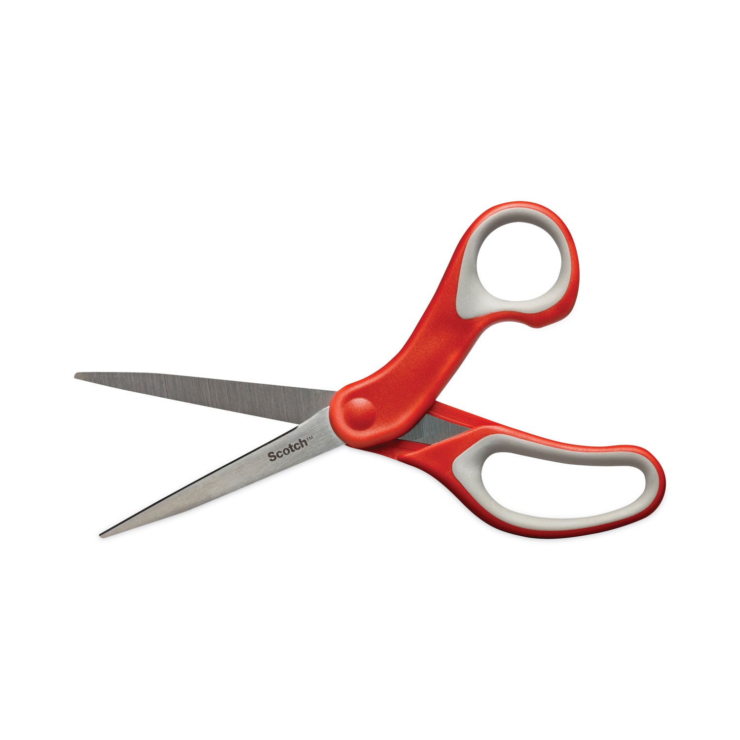 Scotch® Multi-Purpose Scissors, 8" Long, 3.38" Cut Length, Straight Gray/Red Handle