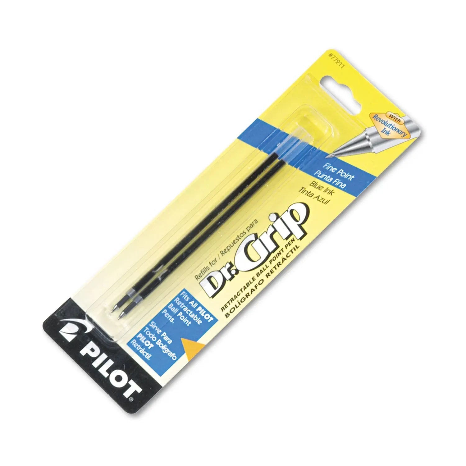 Pilot® Refill For Dr. Grip, Easytouch, B2p And Rex Grip Begreen Retractable Ballpoint Pens, Fine Conical Tip, Blue Ink, 2/pack