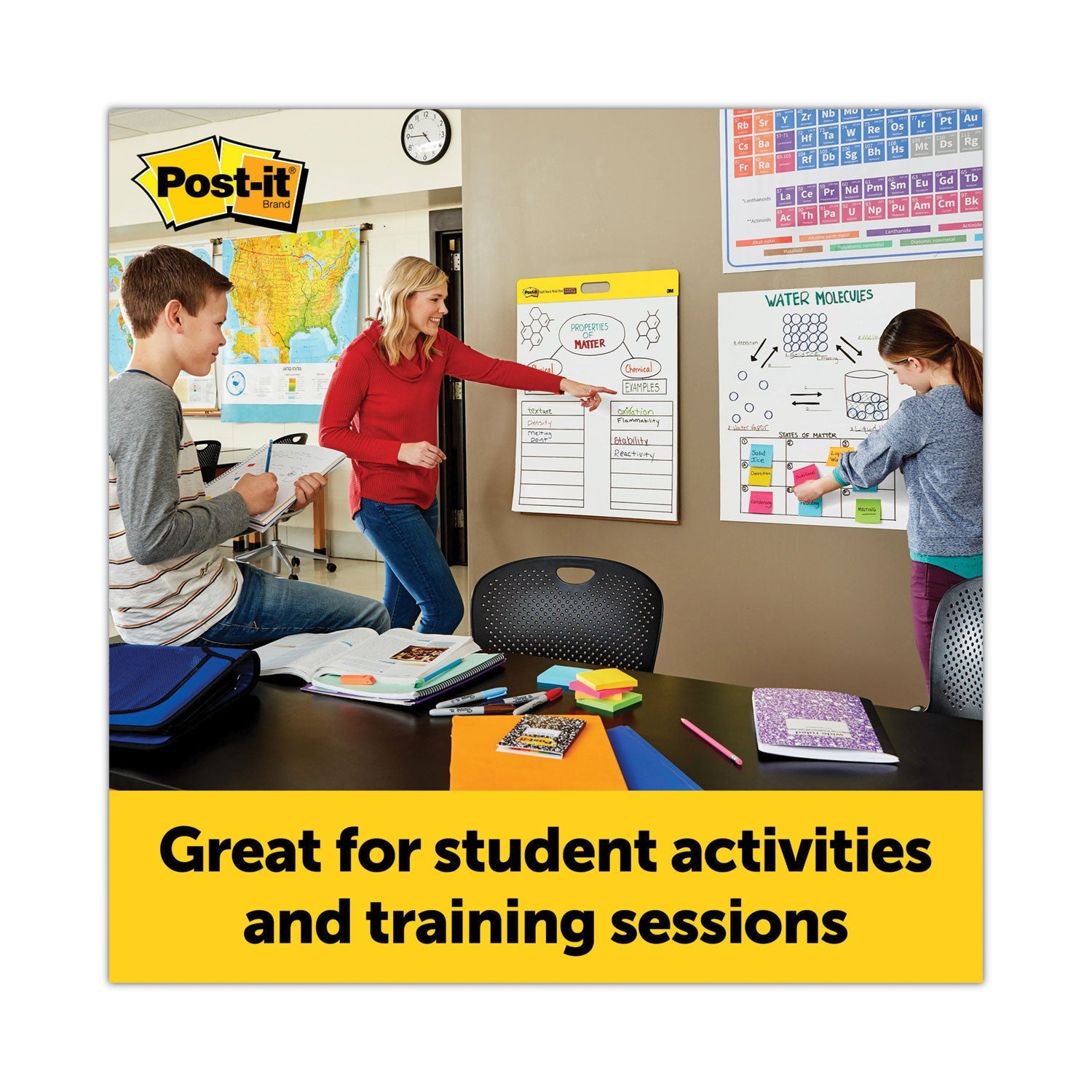 Post-it® Easel Pads Super Sticky Self-Stick Wall Pad, Unruled, 20 x 23, White, 20 Sheets/Pad, 2 Pads/Pack, 2 Packs/Carton