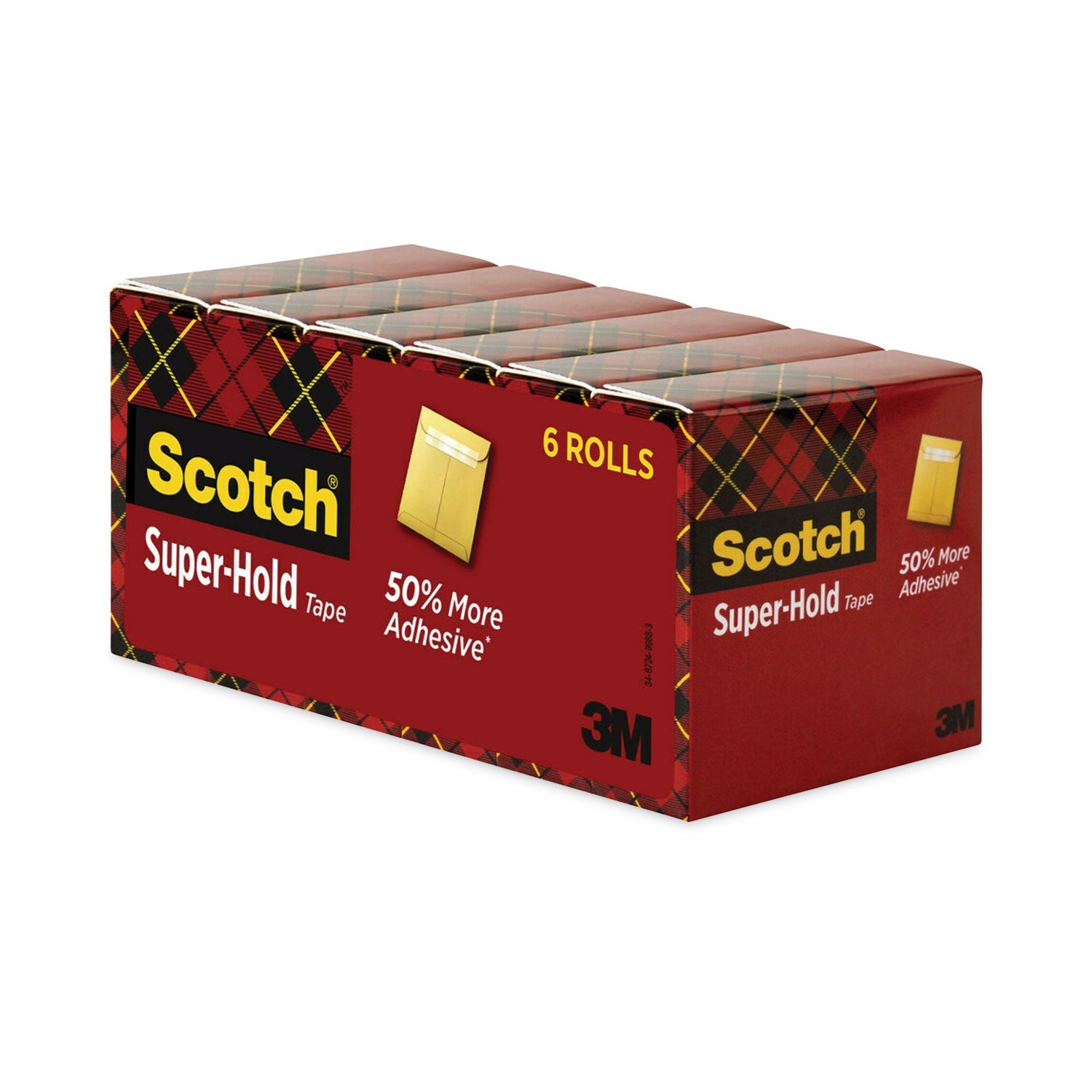Scotch® Super-Hold Tape Refill, 1" Core, 0.75" X 27.77 Yds, Transparent, 6/pack