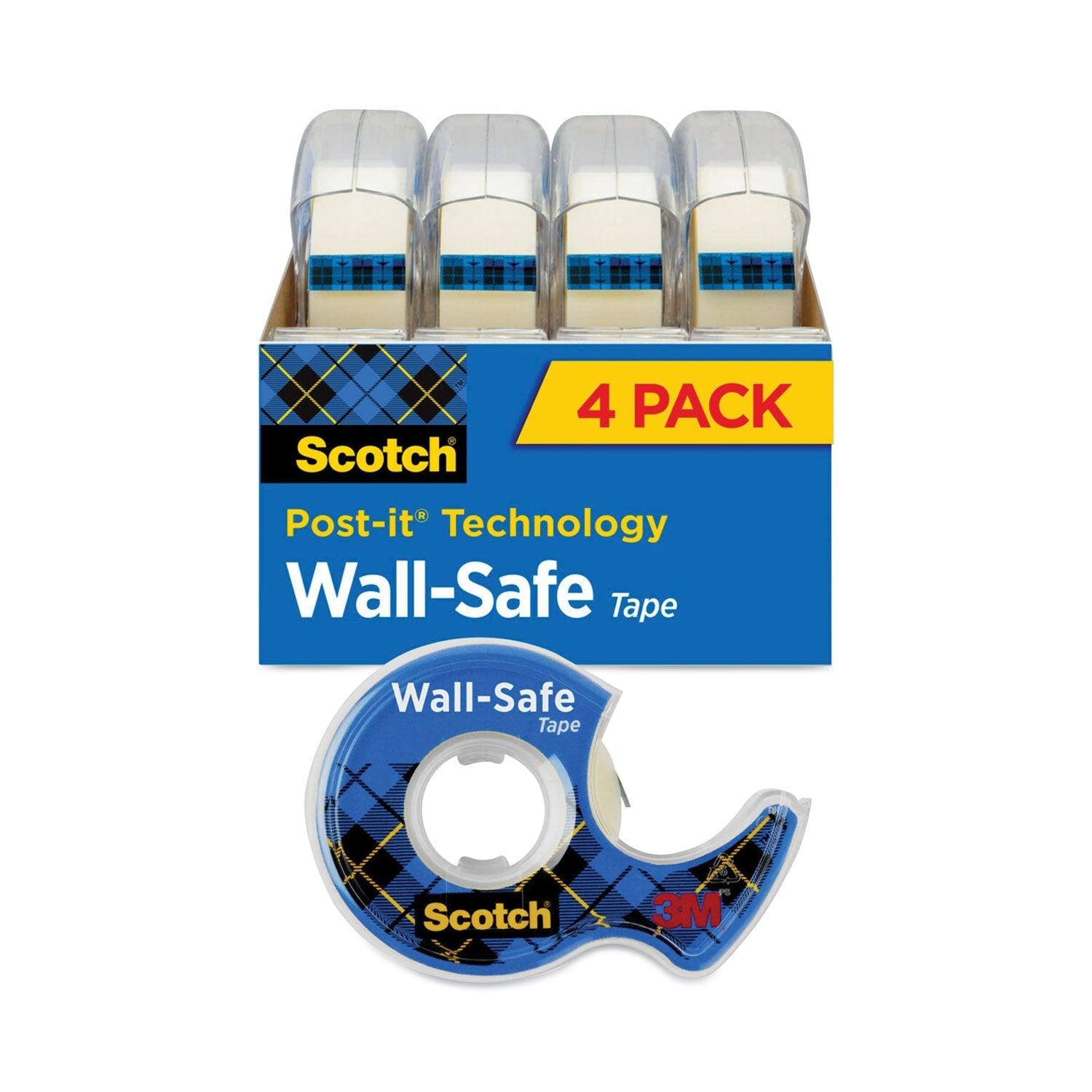 Wall-Safe Tape with Dispenser | 4-Pack
