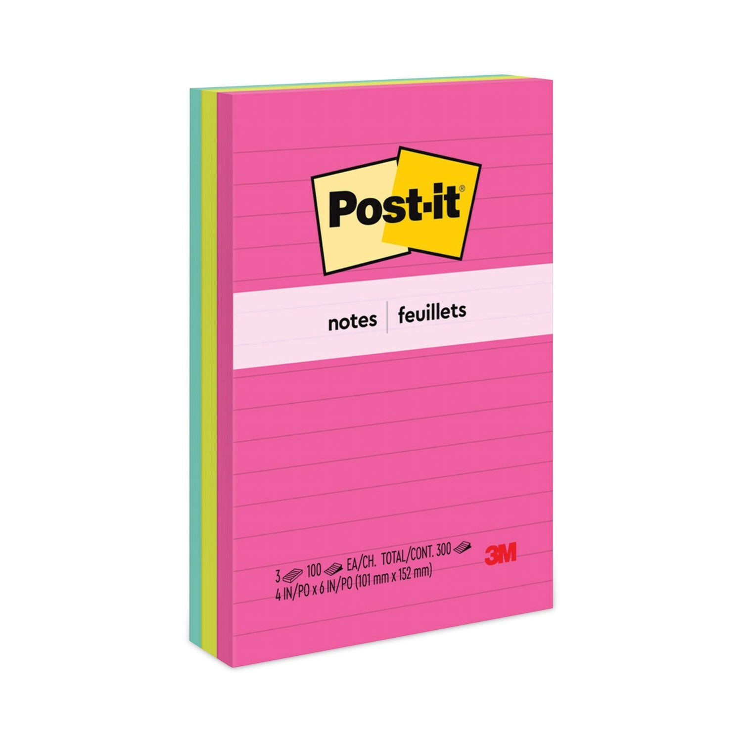 Post-it® Notes Original Pads | Ruled | 3-Pack