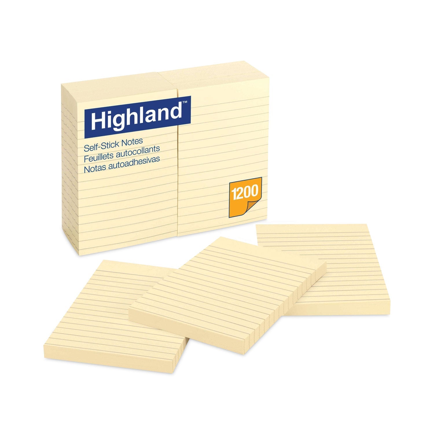 Highland™ Self-Stick Notes | Yellow | 12-Pack