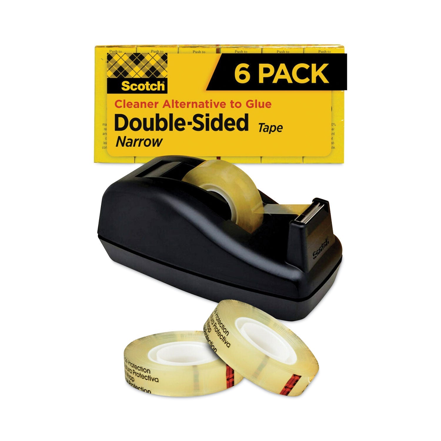 Double-Sided Tape With Dispenser | 6-Pack