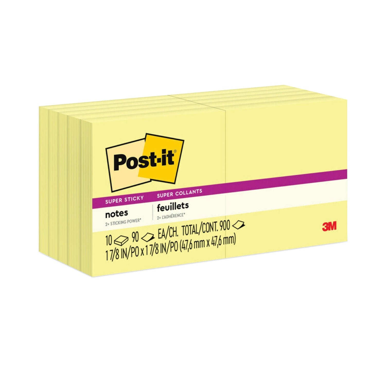 Super Sticky Notes | 1.88" Yellow, 10-Pads