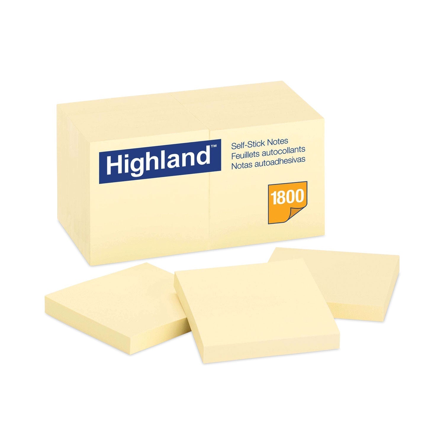 Self-Stick Notes | 3x3 Yellow, 18-Pads, Highland™