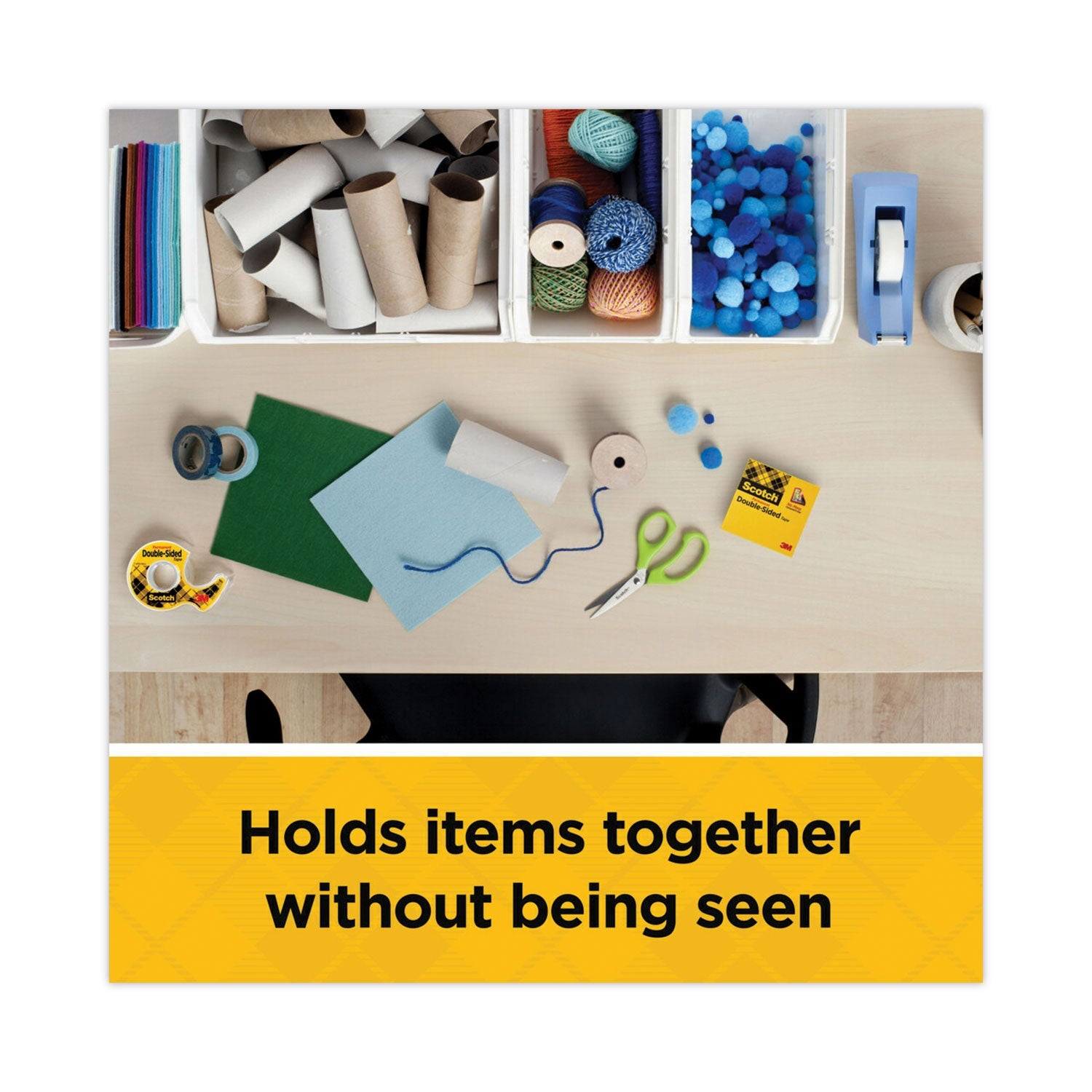 Scotch® Double-Sided Tape, 3" Core, 0.5" X 36 Yds, Clear