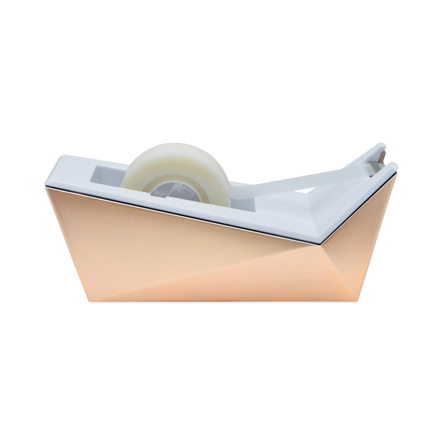 Scotch® Facet Design One-Handed Dispenser With One Roll Of Tape, 1" Core, Plastic, Copper