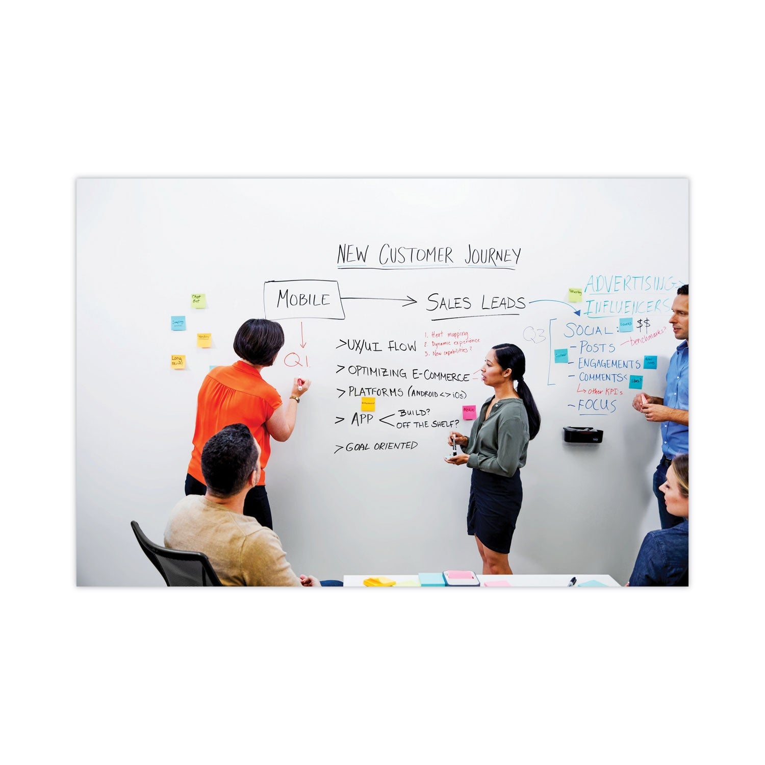 Post-it® Dry Erase Accessory Tray, 8.5" x 3" x 5.25", Black