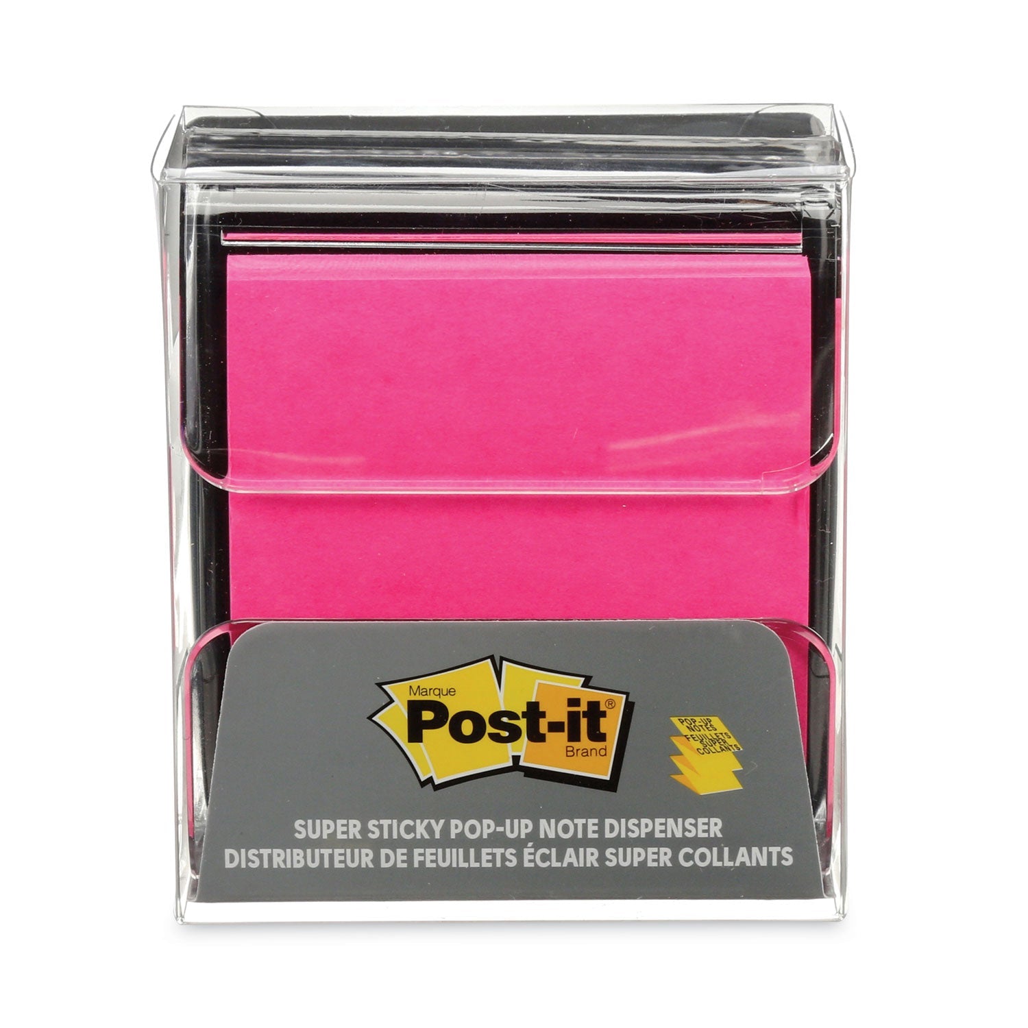 Post-it® Pop-up Notes Super Sticky Wrap Dispenser, For 3 x 3 Pads, Black/Clear, Includes 45-Sheet Color Varies Pop-up Super Sticky Pad