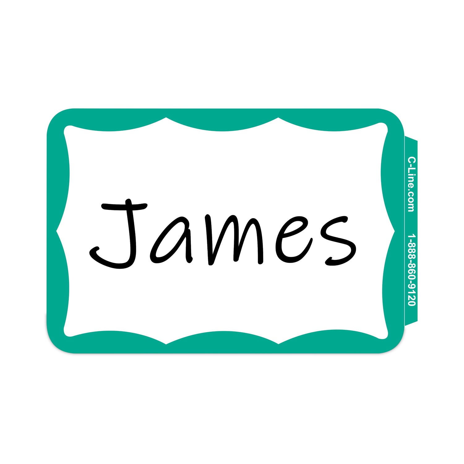 C-Line® Self-Adhesive Name Badges, 3.5 X 2.25, Green, 100/box