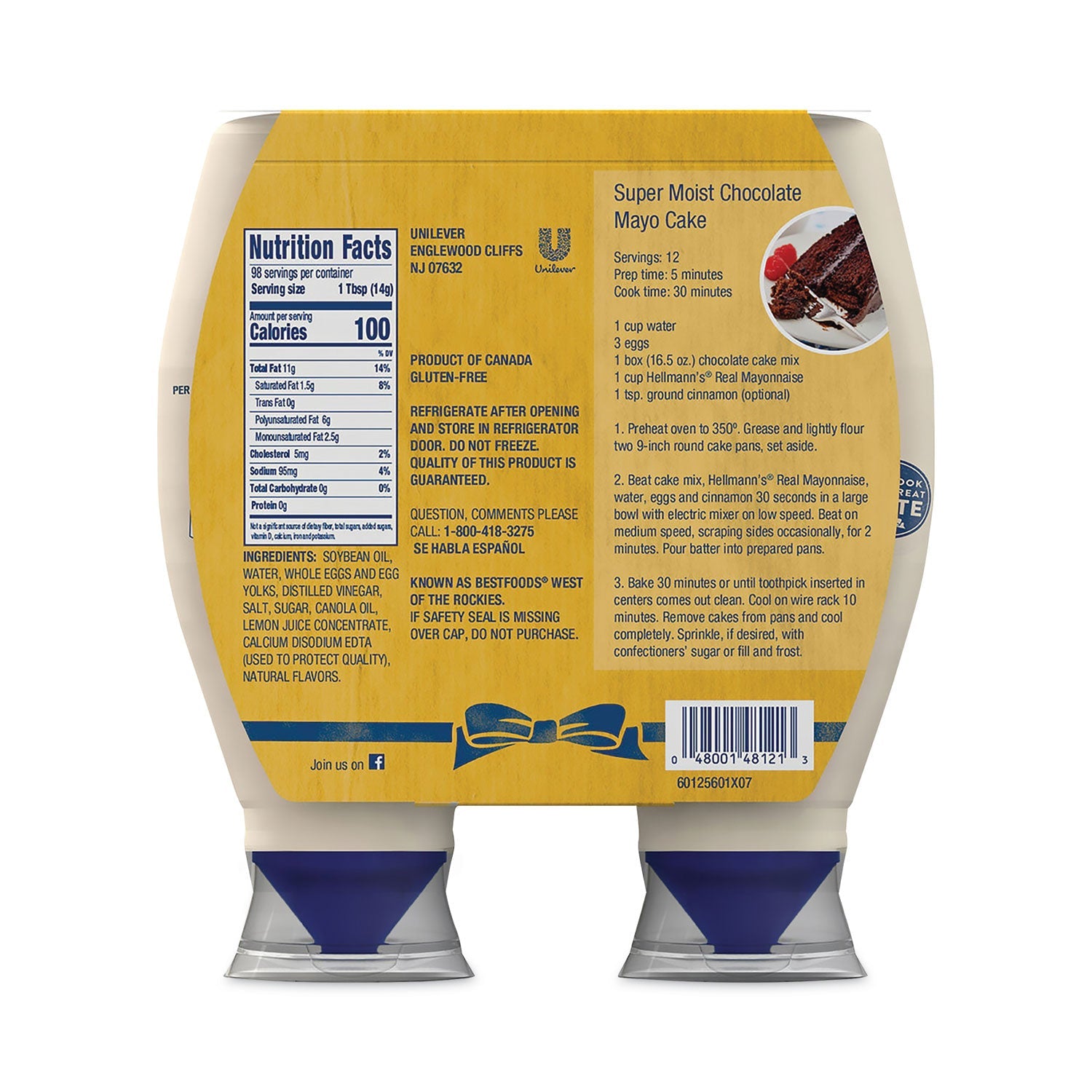 Hellmann's® Real Mayonnaise, 25 oz Bottle, 2/Pack - Bloom Skins
