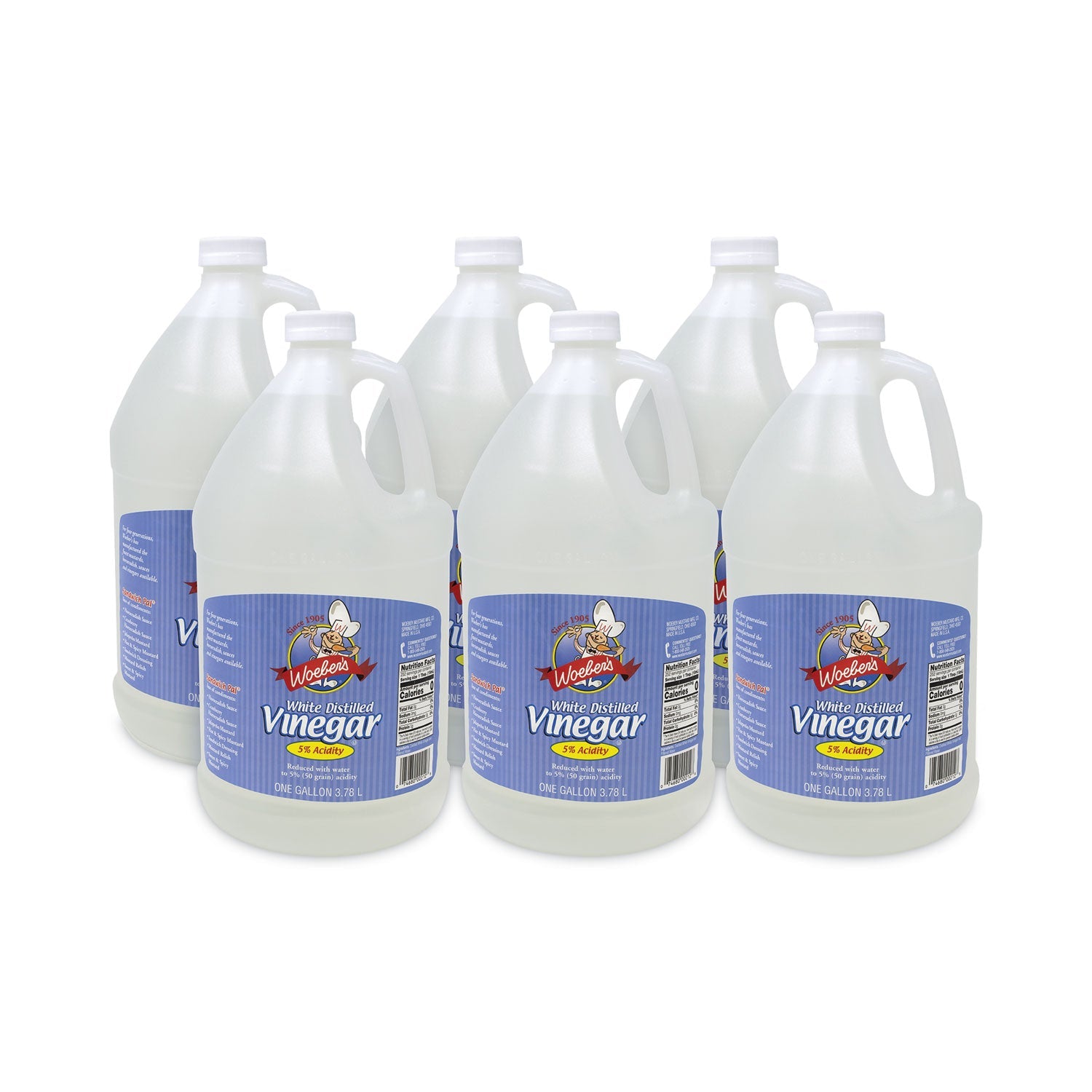 Woeber's® White Distilled Vinegar, 1 gal Bottle, 6/Carton - Bloom Skins