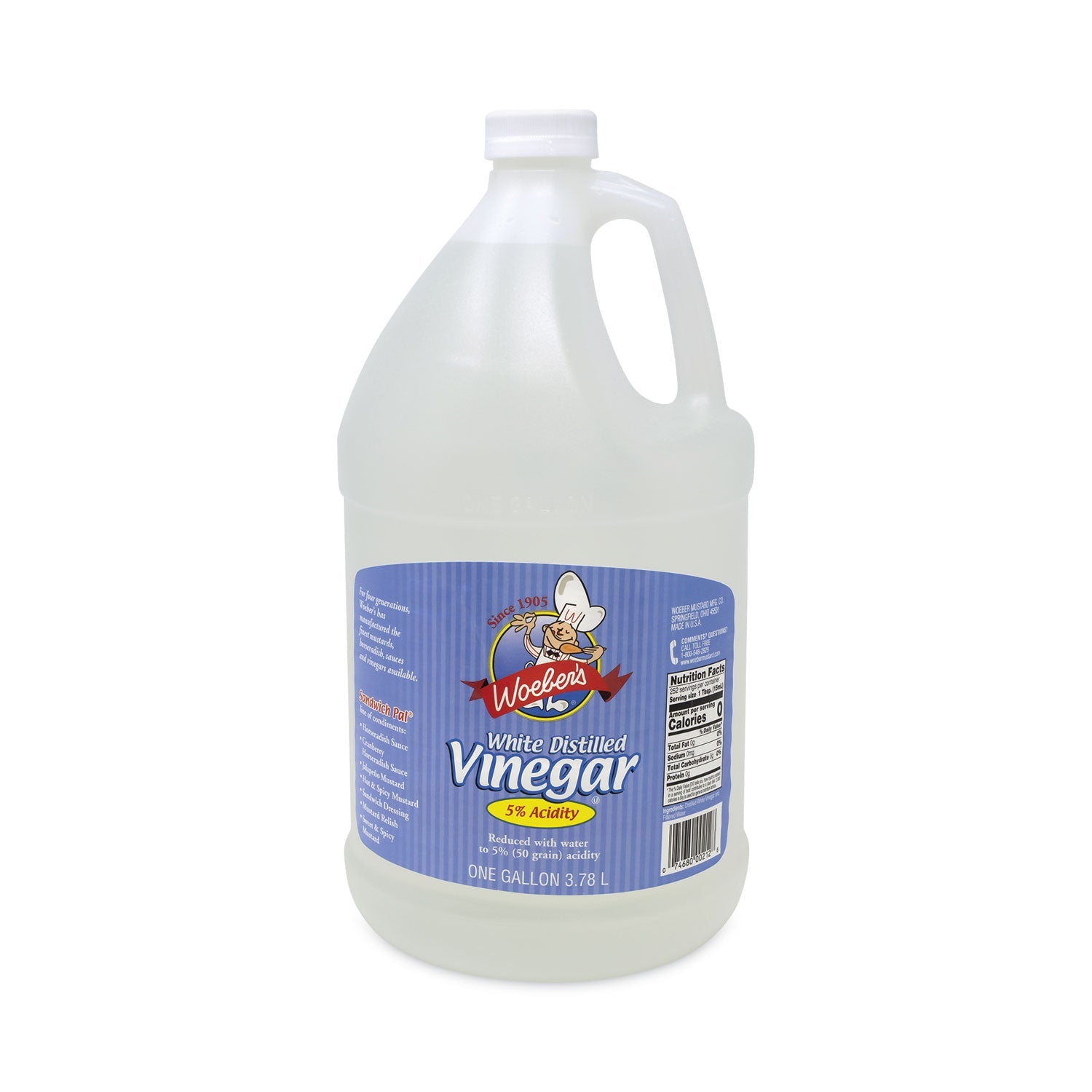 Woeber's® White Distilled Vinegar, 1 gal Bottle, 6/Carton - Bloom Skins