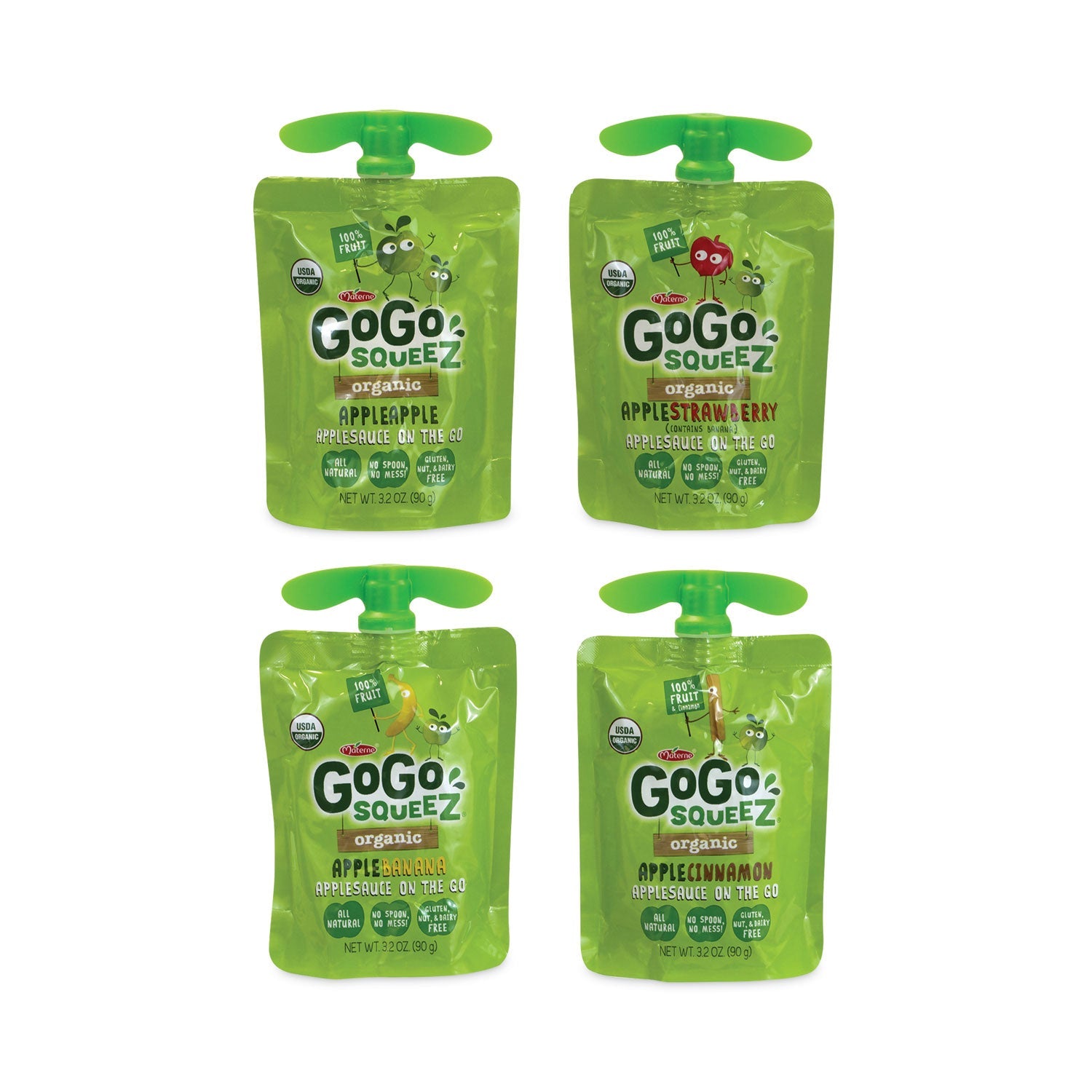 GoGo Squeez® Fruit On The Go, Variety Applesauce, 3.2 oz Pouch, 20/Carton - Bloom Skins