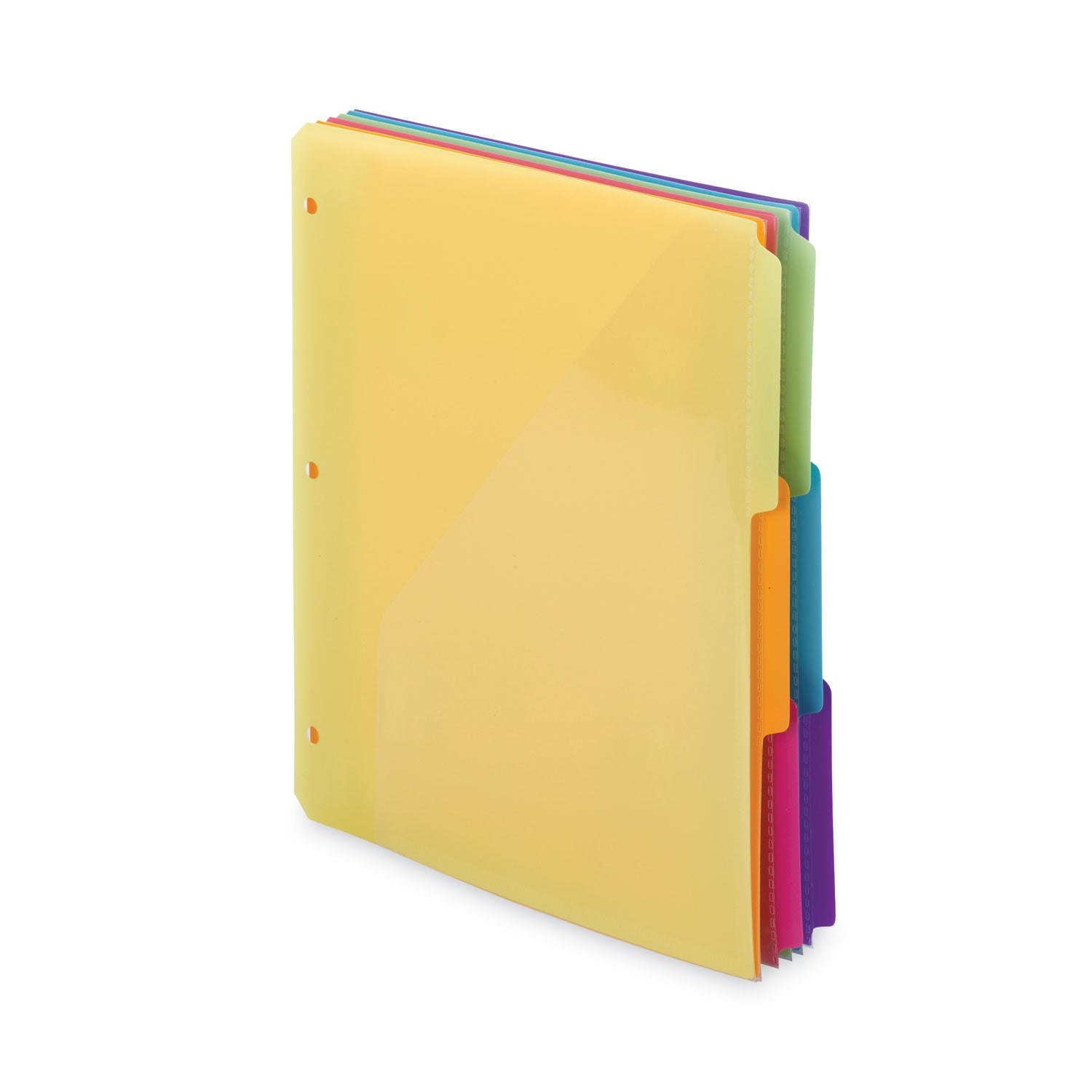 Smead Three-Ring Binder Poly Index Dividers with Pocket, 1/3-Cut Tabs, 11.25 x 9.75, Assorted Colors, 10 Sets