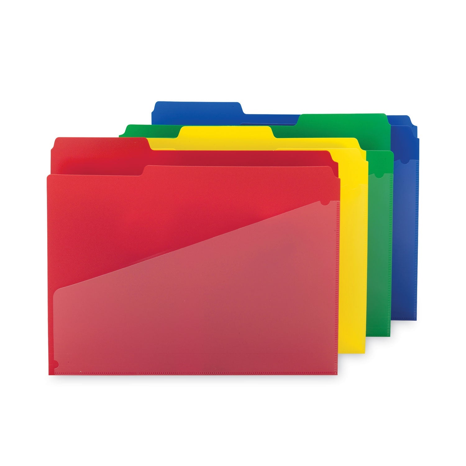Poly Colored File Folders | Smead Slash Pocket 12/Pk
