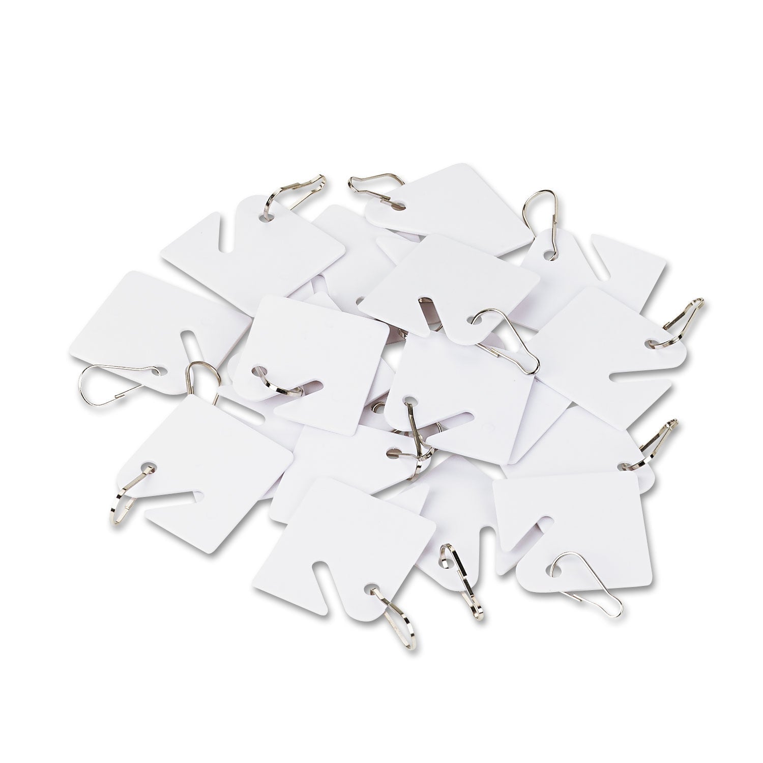 SecurIT® Replacement Slotted Key Cabinet Tags, 1.63 x 1.5, White, 20/Pack