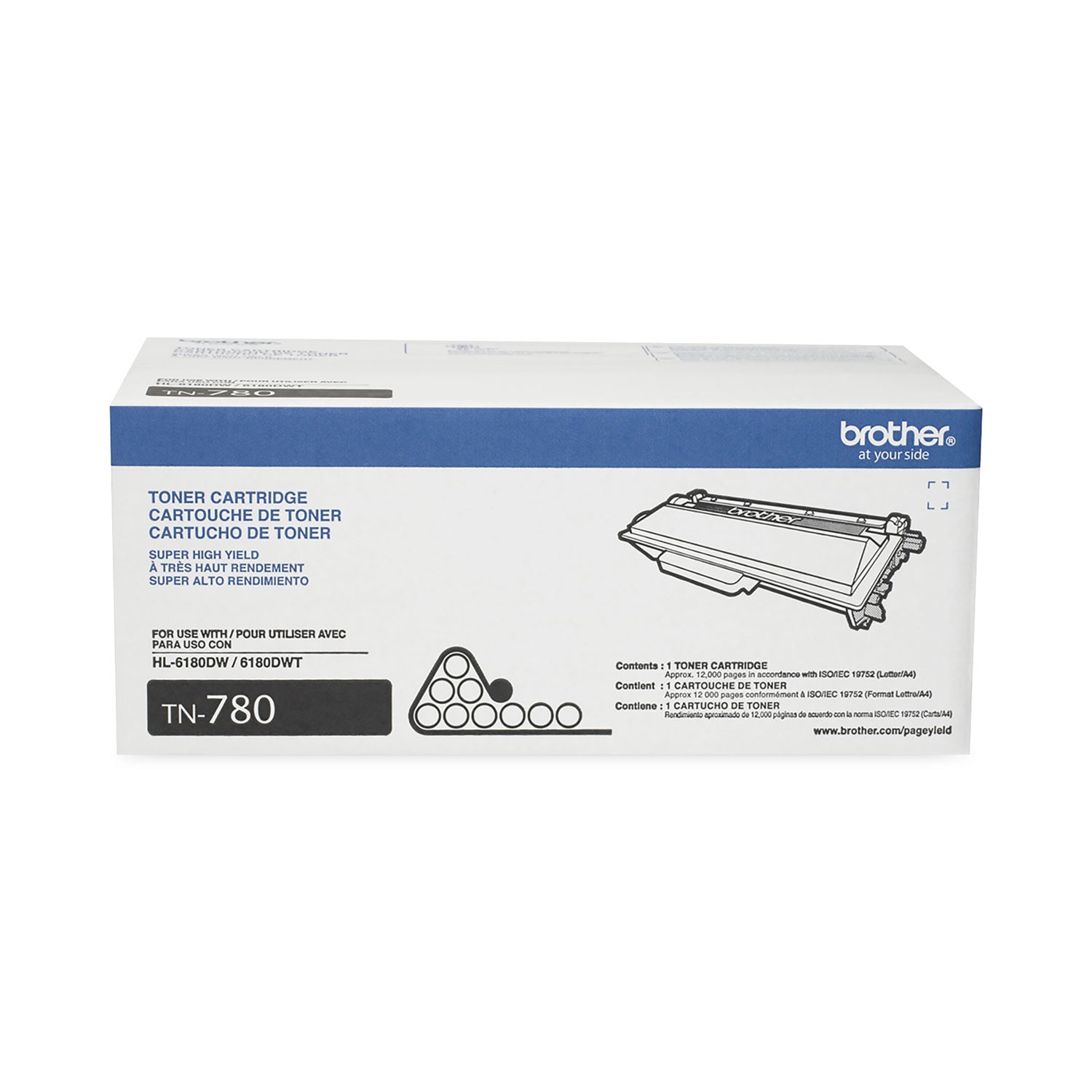 Brother Tn780 Super High-Yield Toner, 12,000 Page-Yield, Black