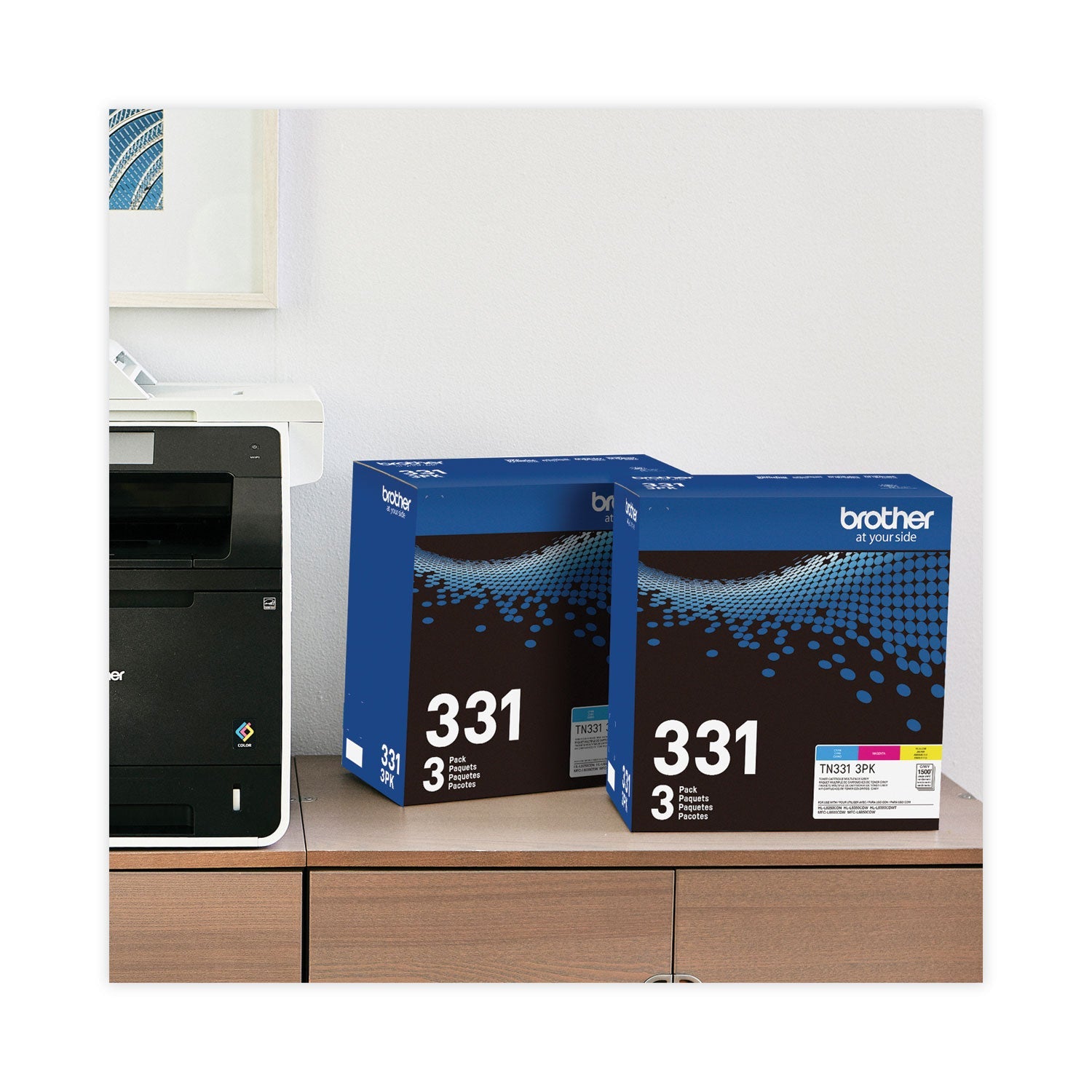 Brother Tn3313pk Toner, 1,500 Page-Yield, Cyan/magenta/yellow