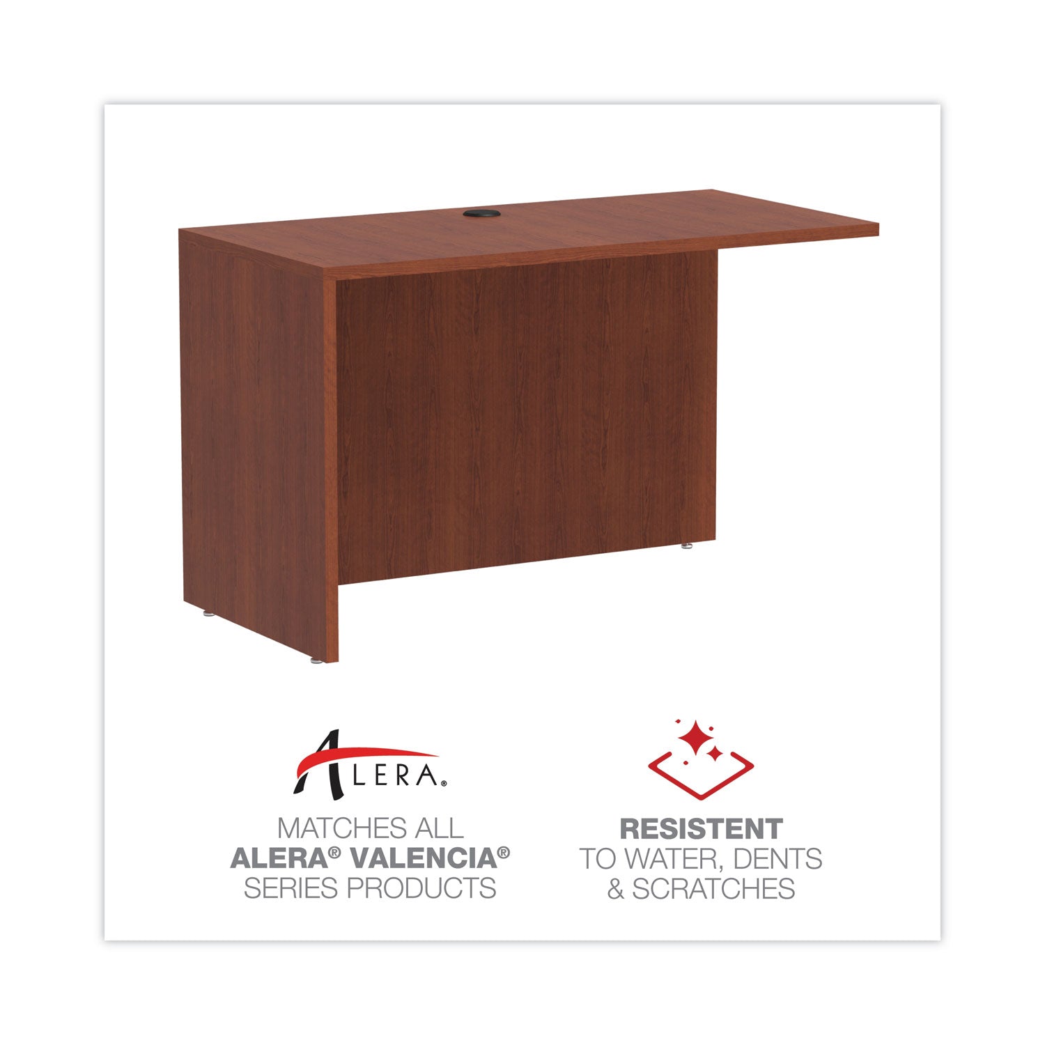 Alera® Alera Valencia Series Reversible Return/Bridge Shell, 47.25w x 23.63d x 29.5h, Cherry