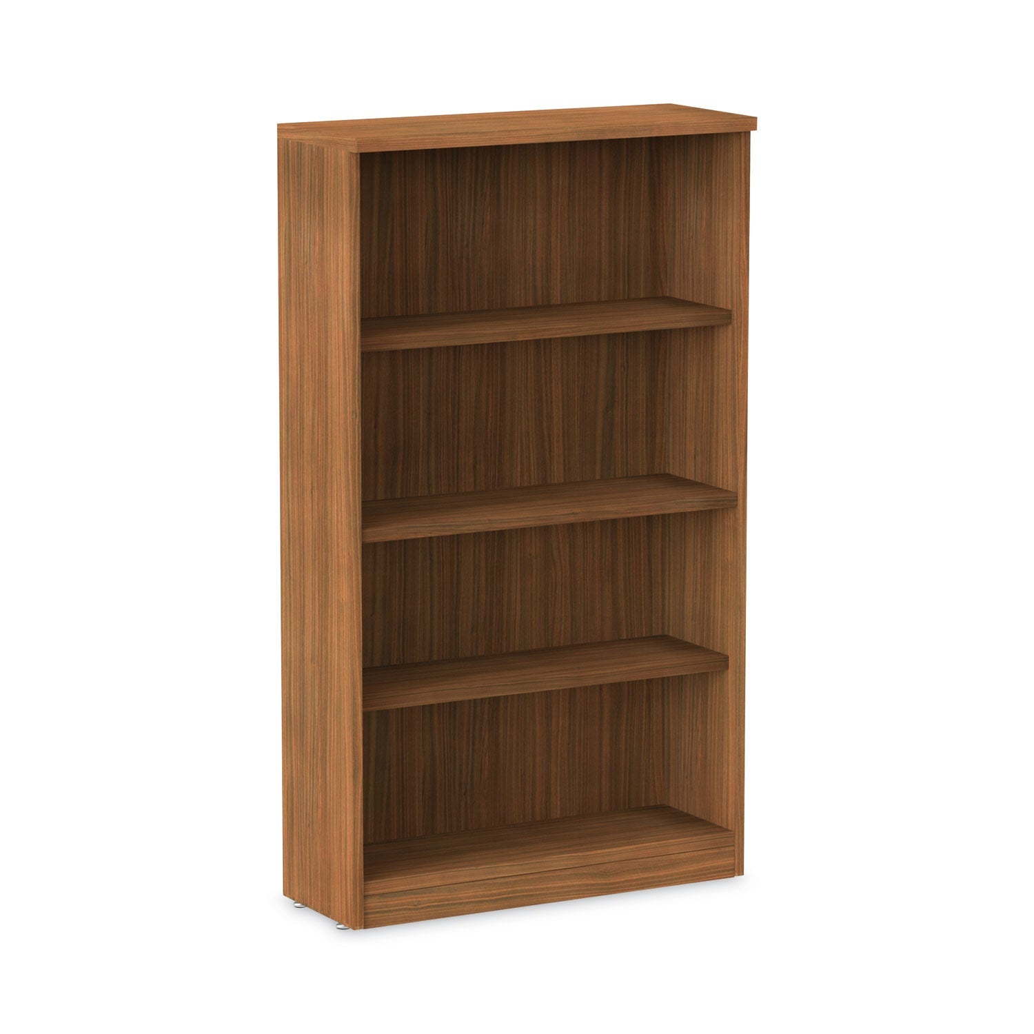 Valencia Series Bookcase | 4-Shelf | Modern Walnut