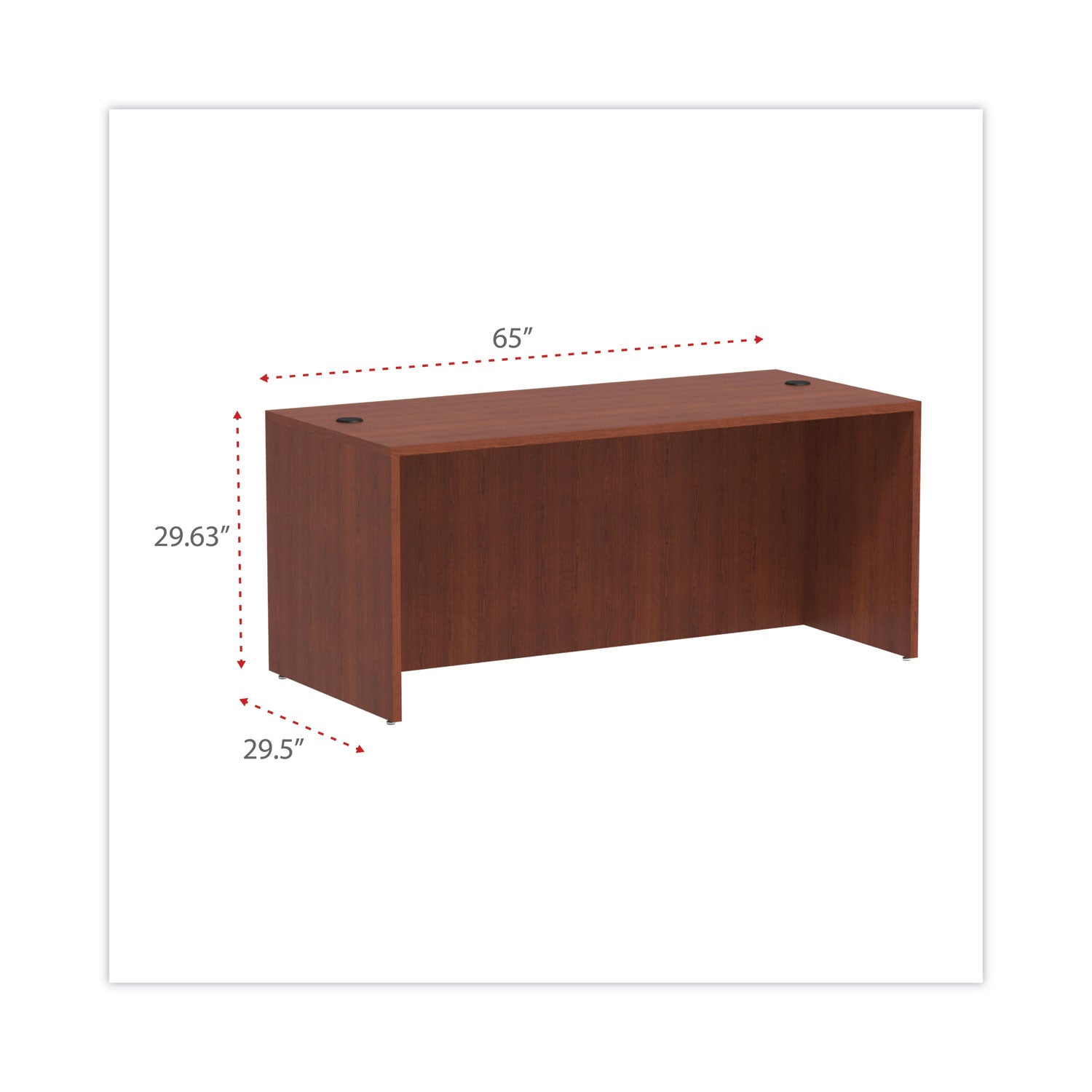 Alera® Alera Valencia Series Straight Front Desk Shell, 65" X 29.5" X 29.63", Medium Cherry