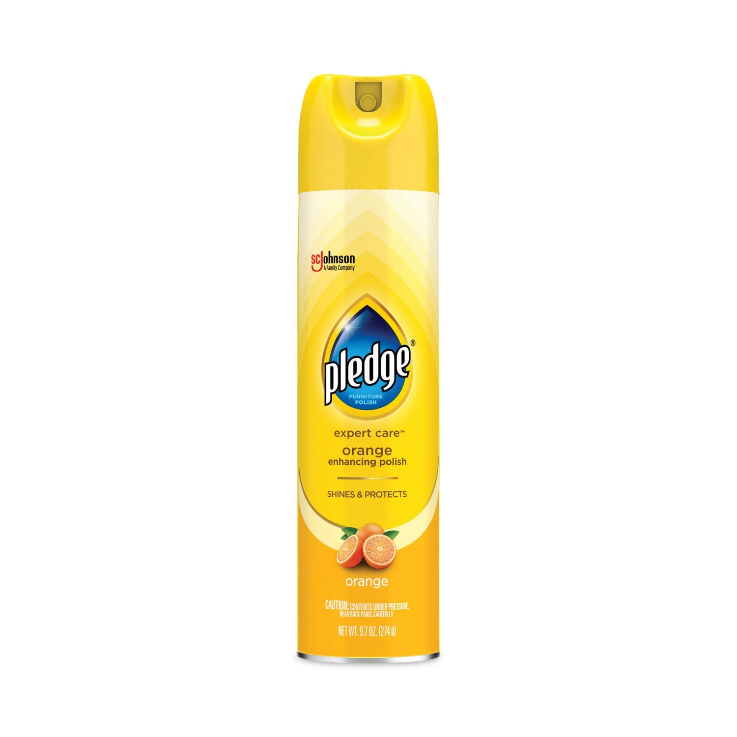 Pledge® Furniture Polish, Orange Clean Scent, 9.7 Oz Aerosol Spray