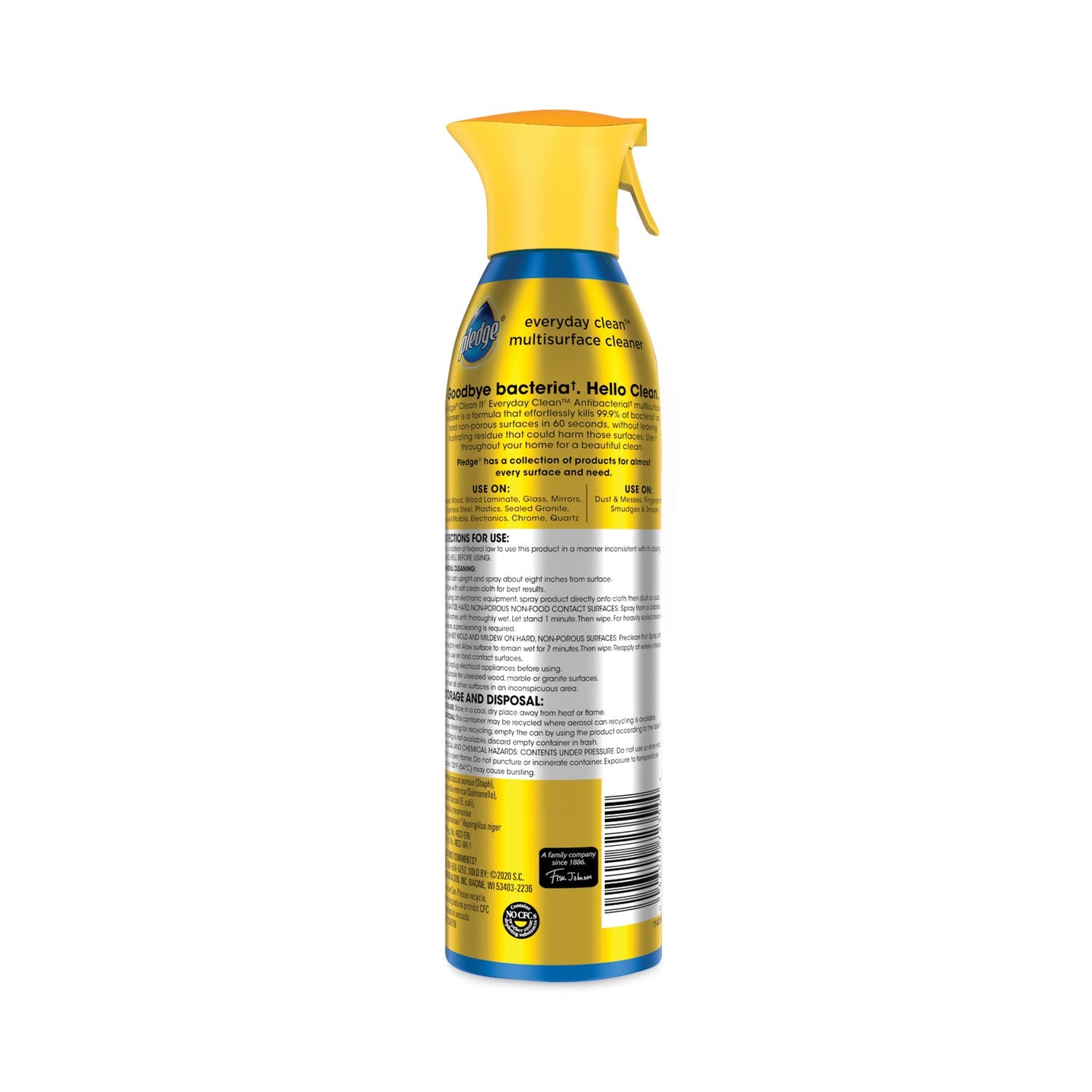 Pledge® Multi Surface Antibacterial Everyday Cleaner, 9.7 Oz Aerosol Spray