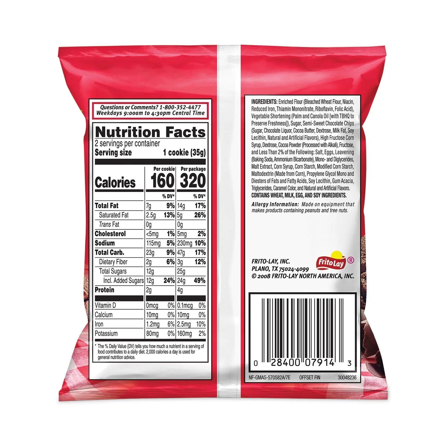 Grandma's® Big Chocolate Brownie, 2.5 oz Packet, 2 Brownies/Pack, 60 Packs/Carton