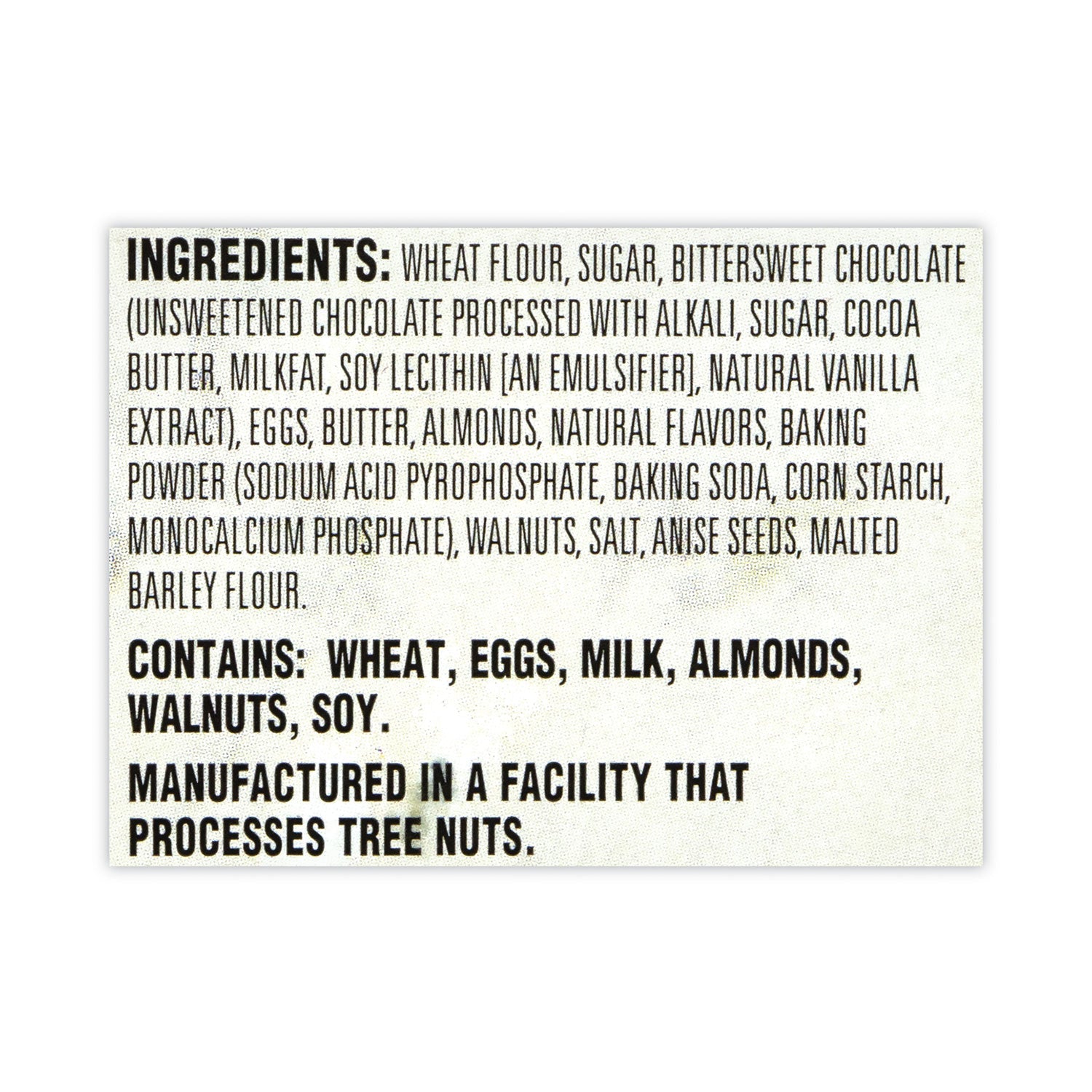 Nonni's® Biscotti, Dark Chocolate Almond, 1 lb 5 oz Tub, 25 Pieces/Tub, 1 Tub/Carton