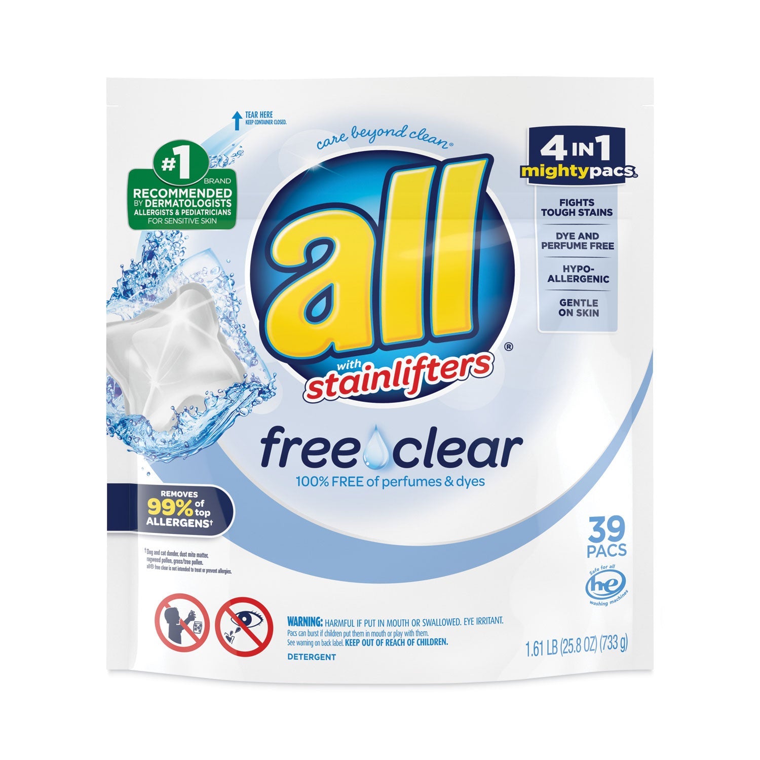 Free And Clear Laundry Detergent Pacs | All®