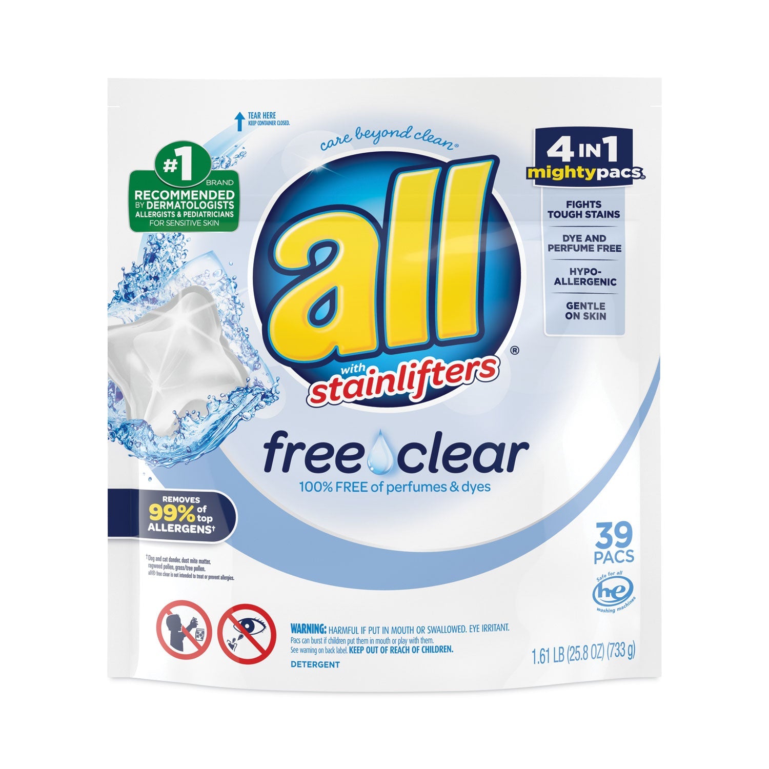 Free And Clear Laundry Pacs | All® Mighty Pacs