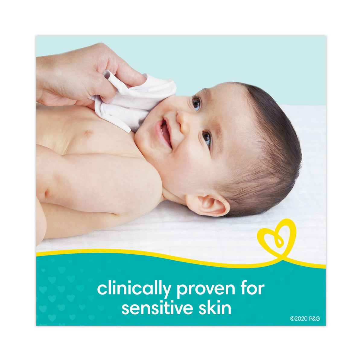 Pampers® Sensitive Baby Wipes, 1-Ply, 6.8 x 7, Unscented, White, 56/Pack, 8 Packs/Carton