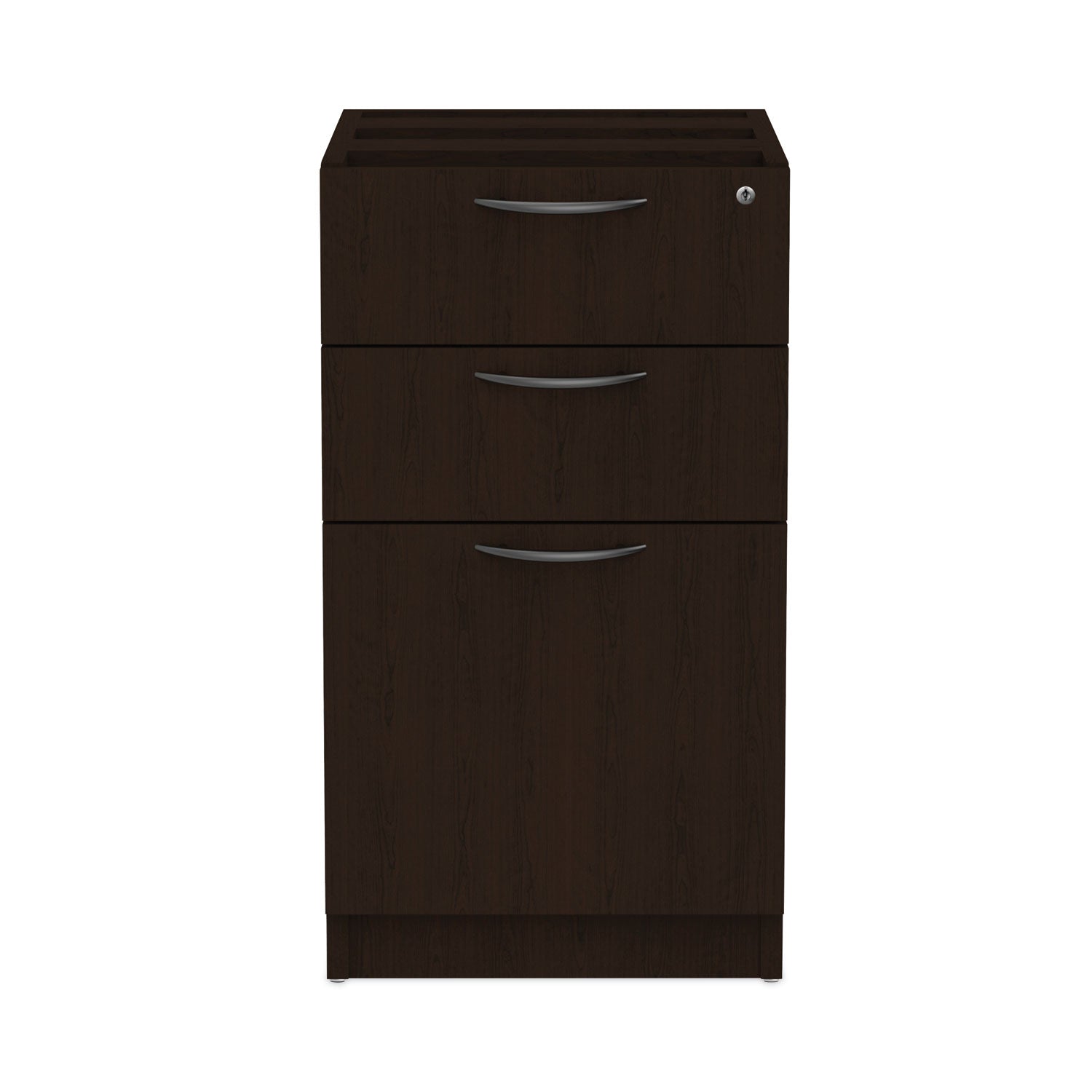 Alera® Alera Valencia Series Full Pedestal File, Left/right, 3-Drawers: Box/box/file, Legal/letter, Espresso, 15.63" X 20.5" X 28.5"