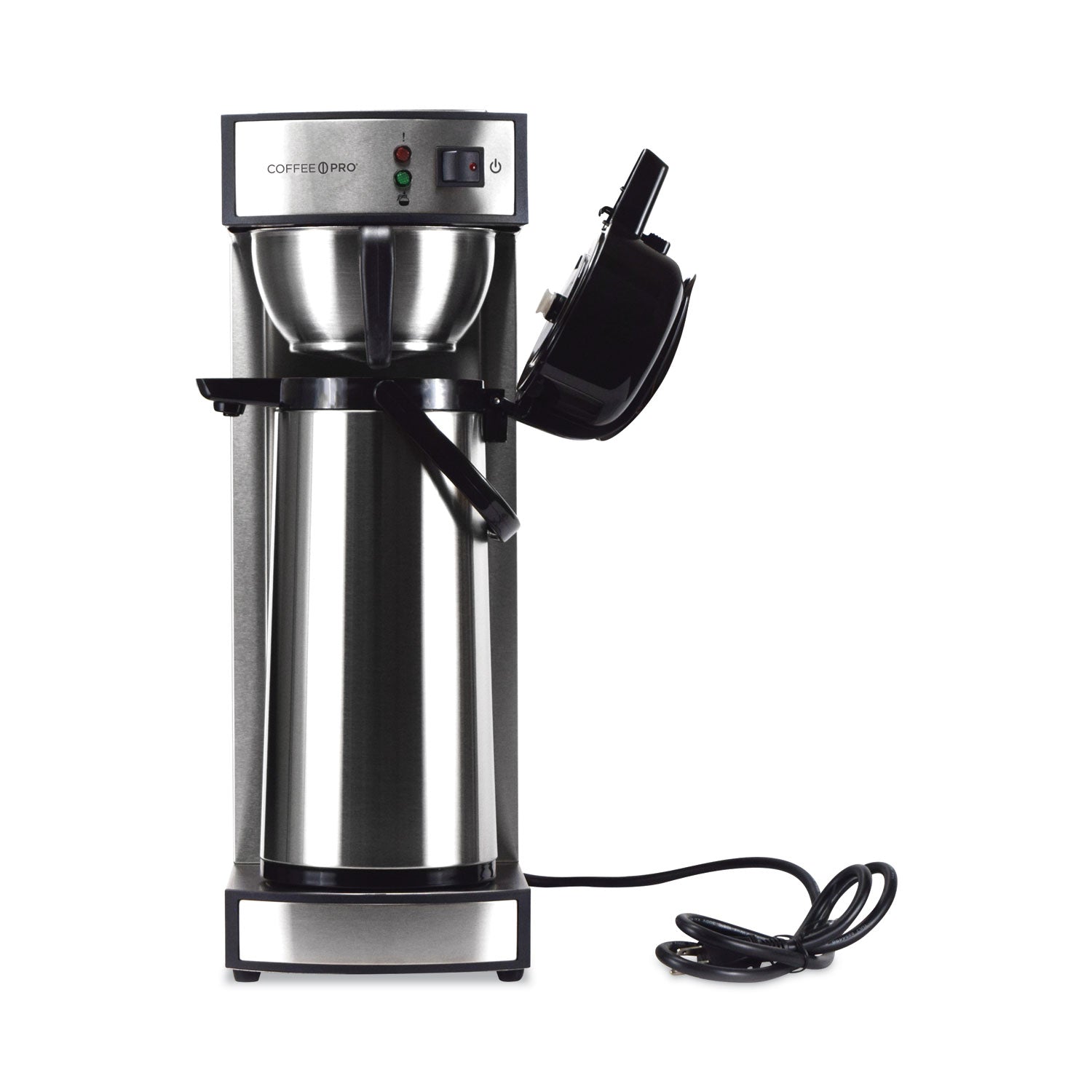 Coffee Pro Air Pot Brewer, 75 oz, 8.75 x 14.75 x 21.25, Stainless Steel - Bloom Skins