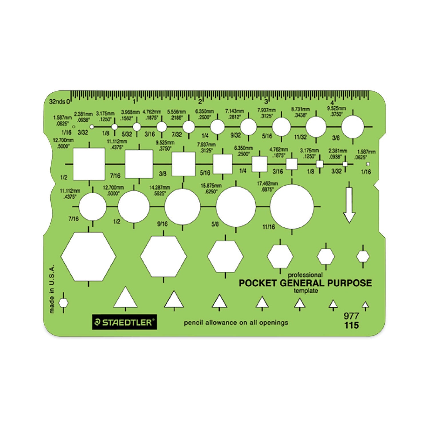 Staedtler® Templates, 40 Geometric Shapes, 3.63 X 5.13, Green
