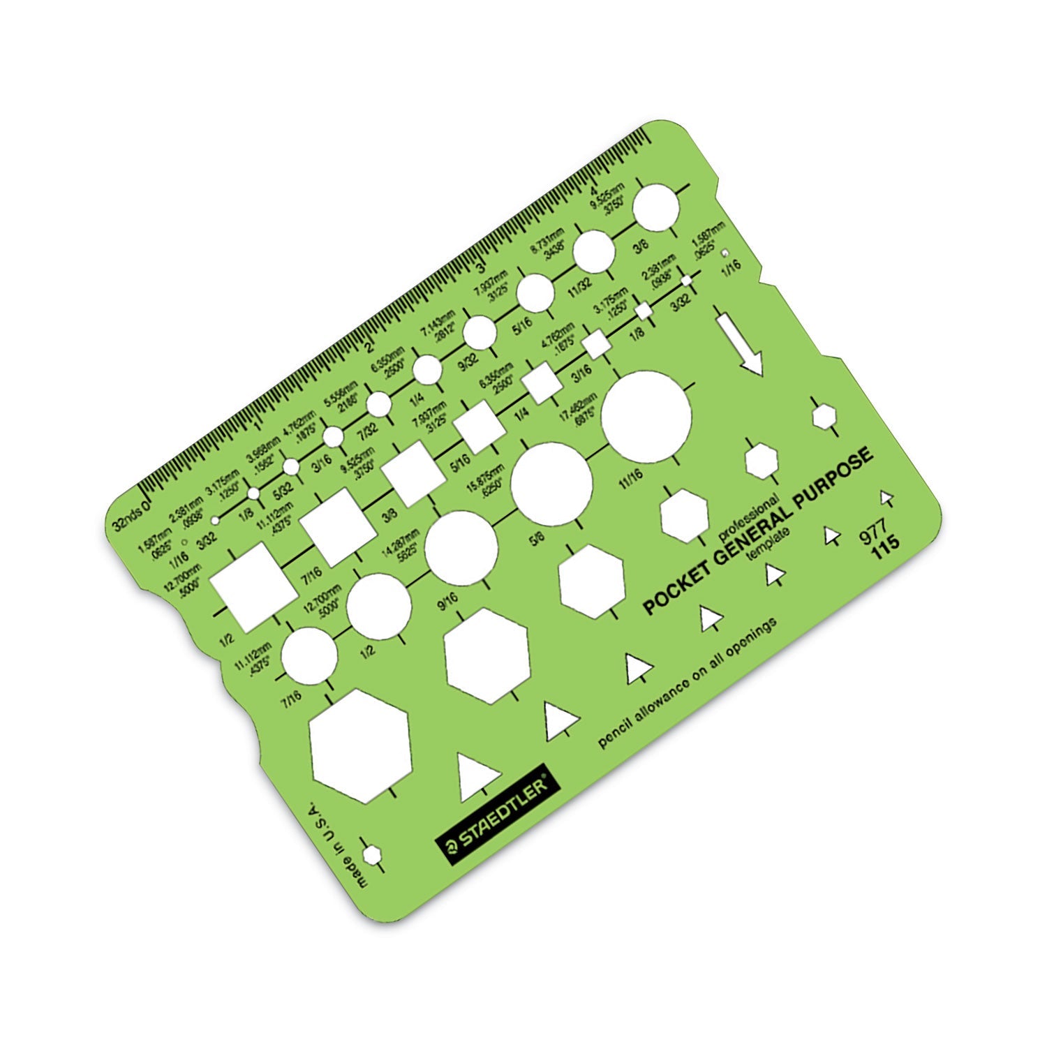Staedtler® Templates, 40 Geometric Shapes, 3.63 X 5.13, Green