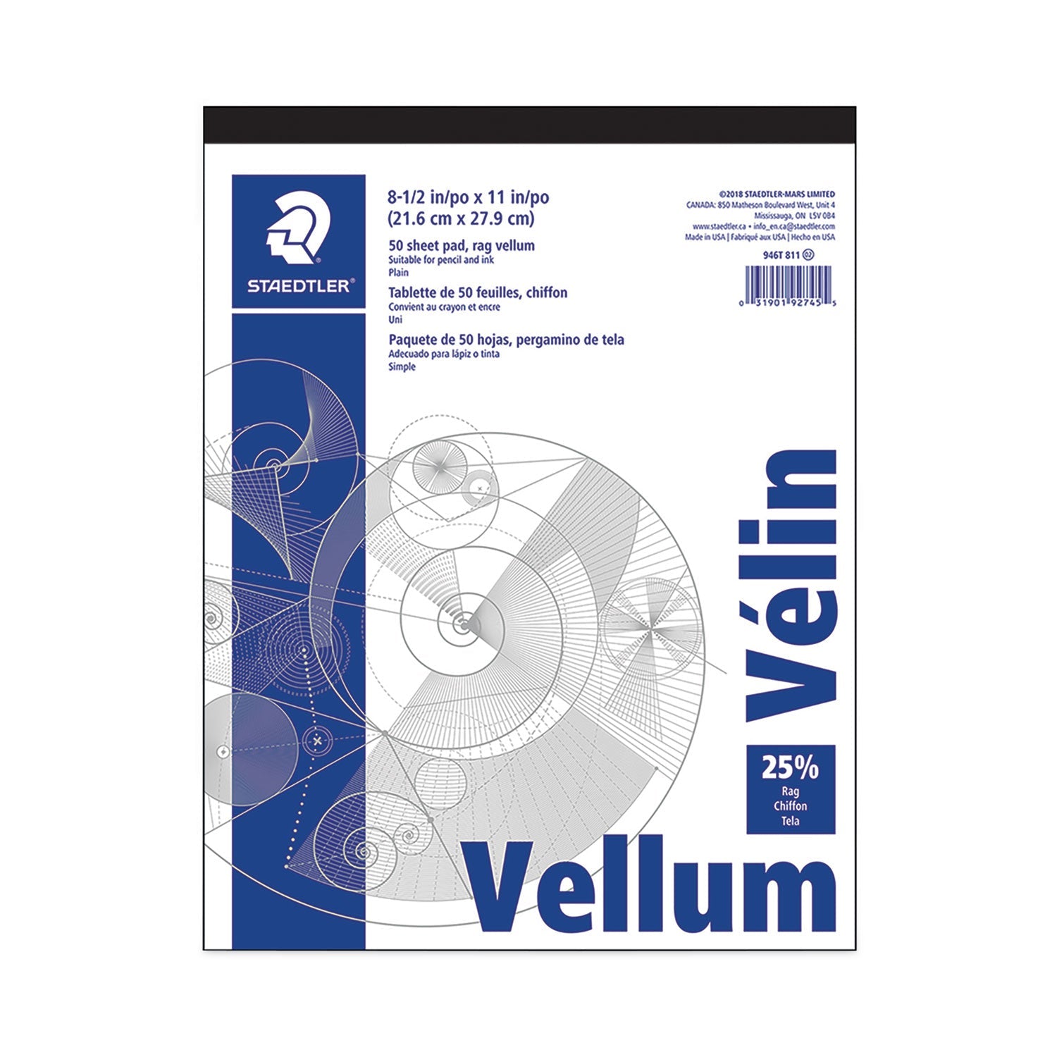 Vellum Tracing Paper | 8.5x11, 50-Sheet, Staedtler®