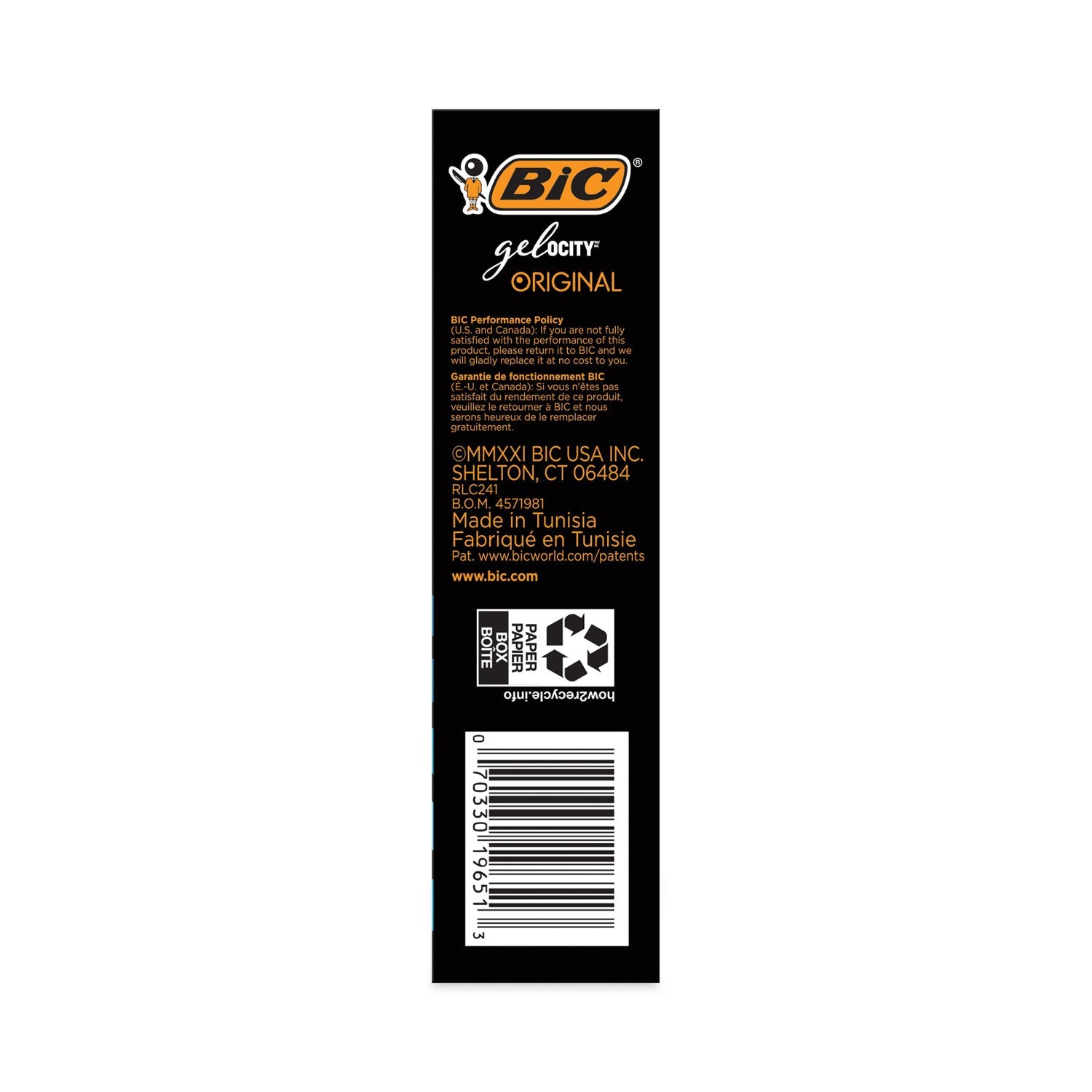 BIC® Gel-ocity Gel Pen Value Pack, Retractable, Medium 0.7 mm, Black Ink, Clear/Black Barrel, 24/Pack