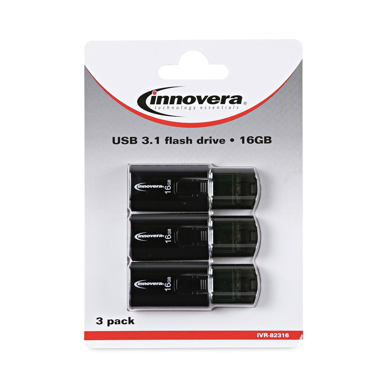 Innovera® Usb 3.0 Flash Drive, 16 Gb, 3/pack