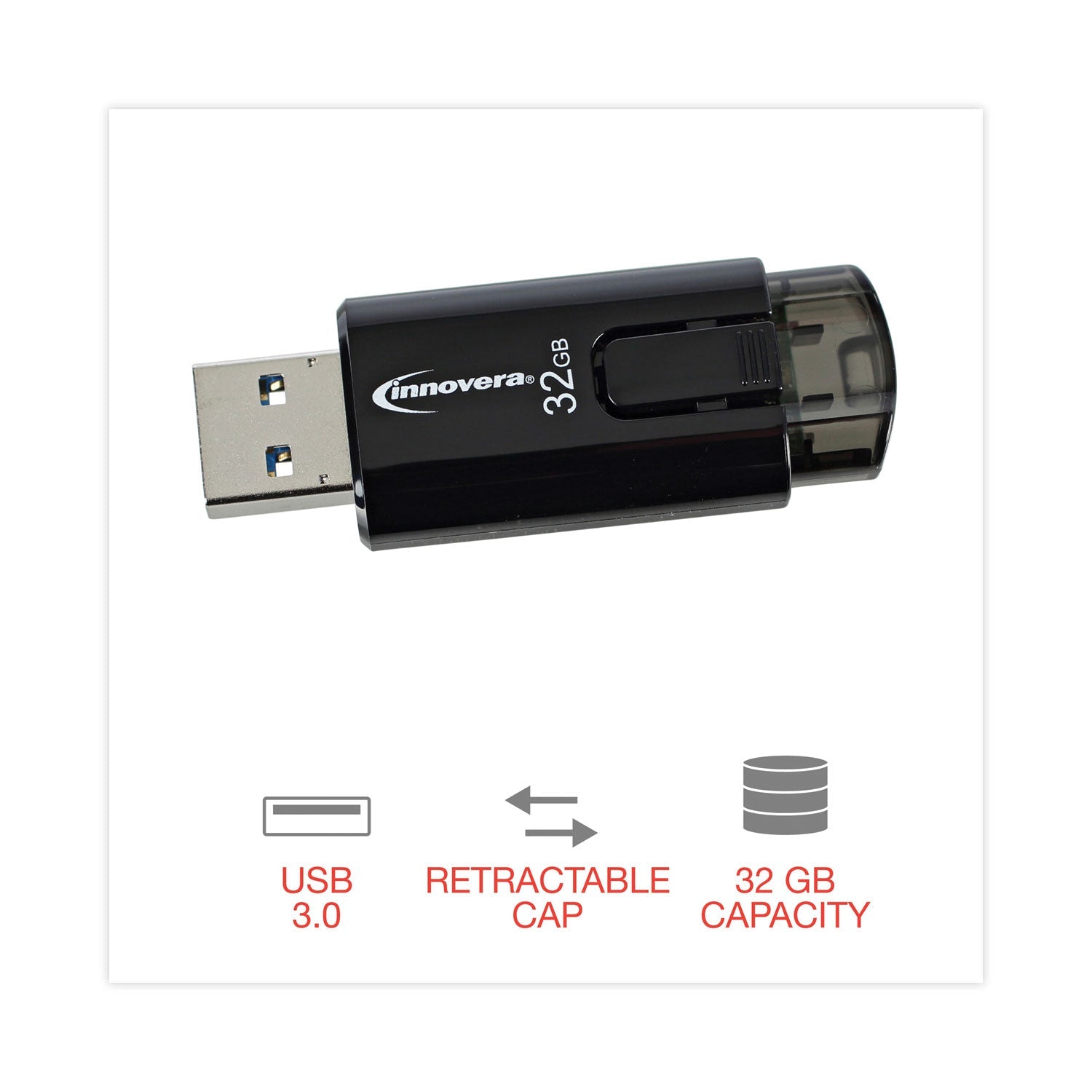 Innovera® Usb 3.0 Flash Drive, 32 Gb, 3/pack