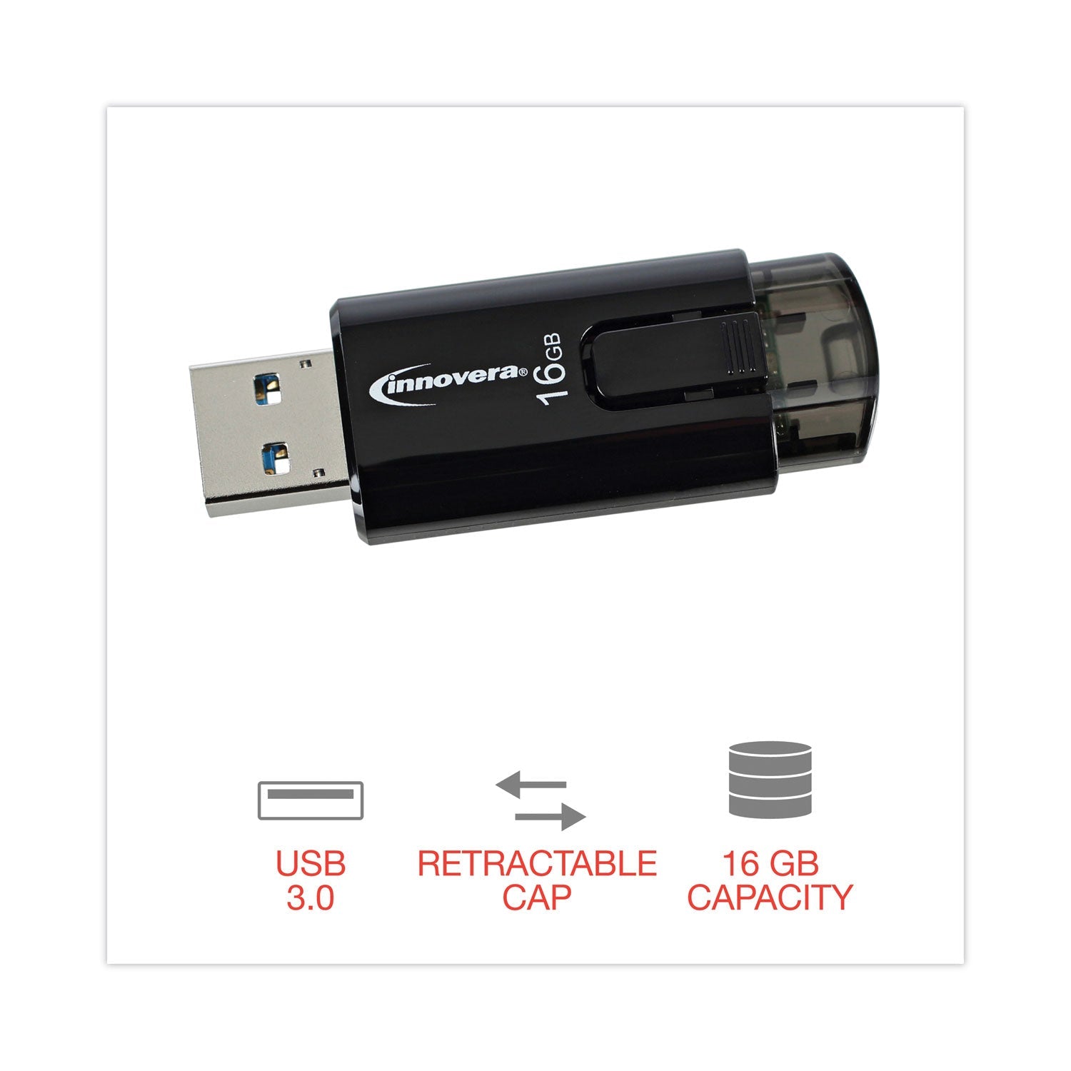 Innovera® Usb 3.0 Flash Drive, 16 Gb, 3/pack