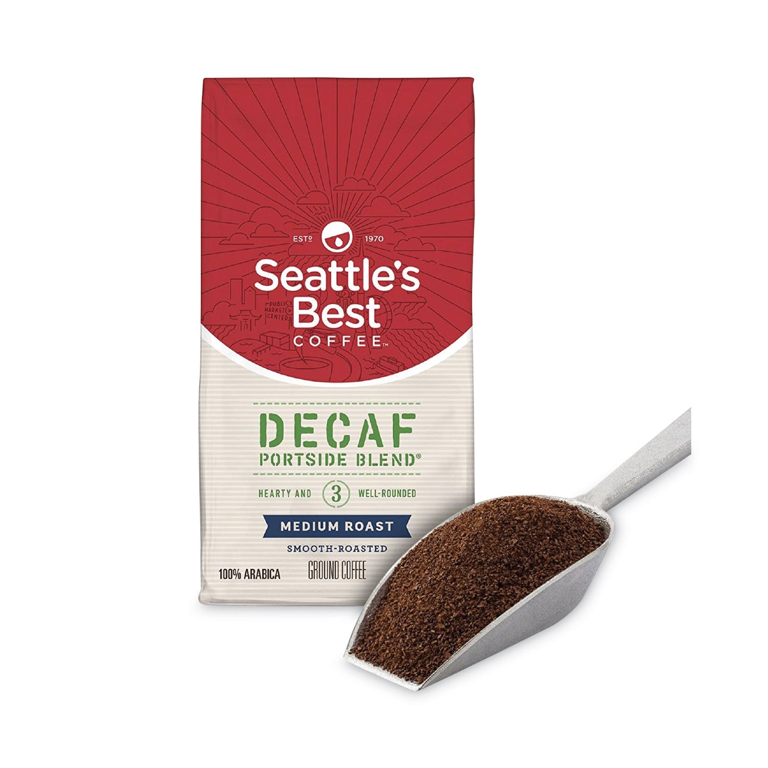 Seattle's Best™ Port Side Blend Ground Coffee, Decaffeinated Medium Roast, 12 oz Bag, 6/Carton - Bloom Skins