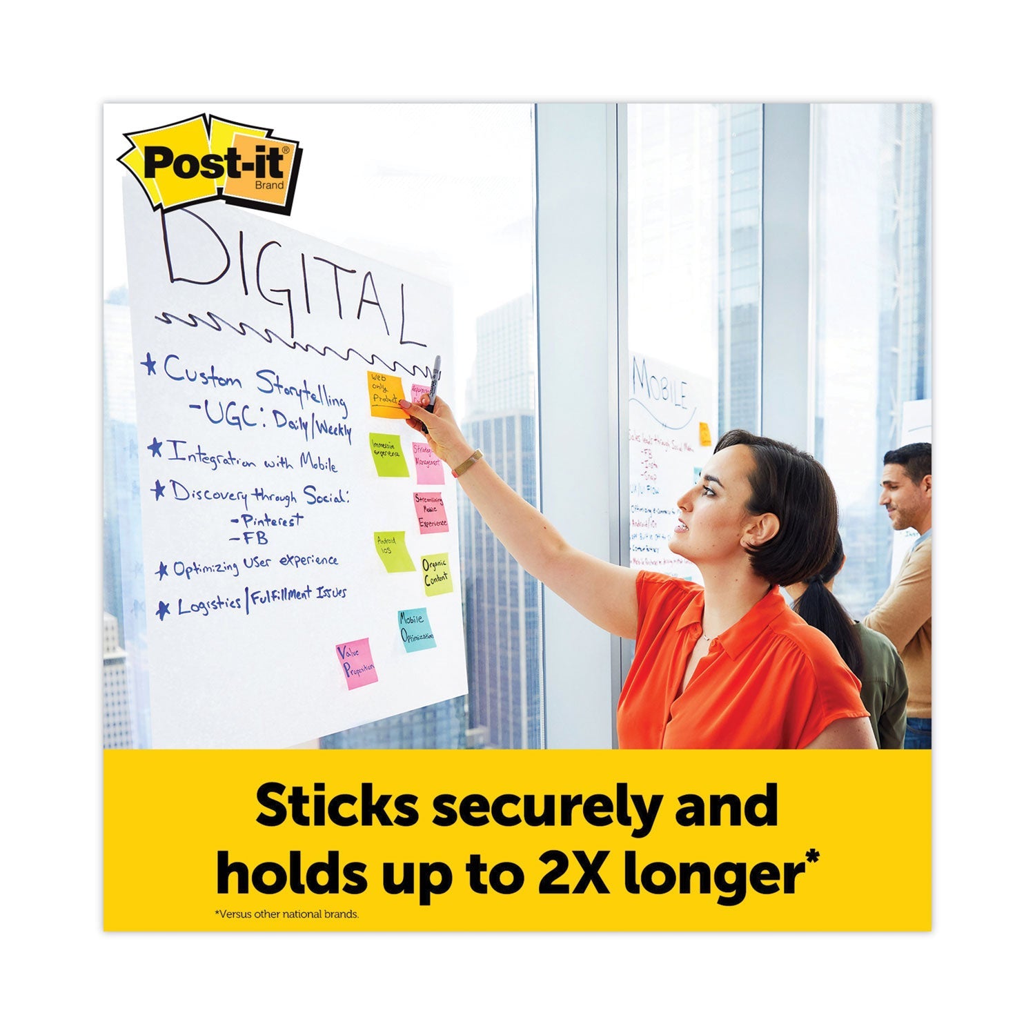 Post-it® Easel Pads Super Sticky Vertical-Orientation Self-Stick Easel Pads, Unruled, 25 x 30, White, 30 Sheets, 2/Carton