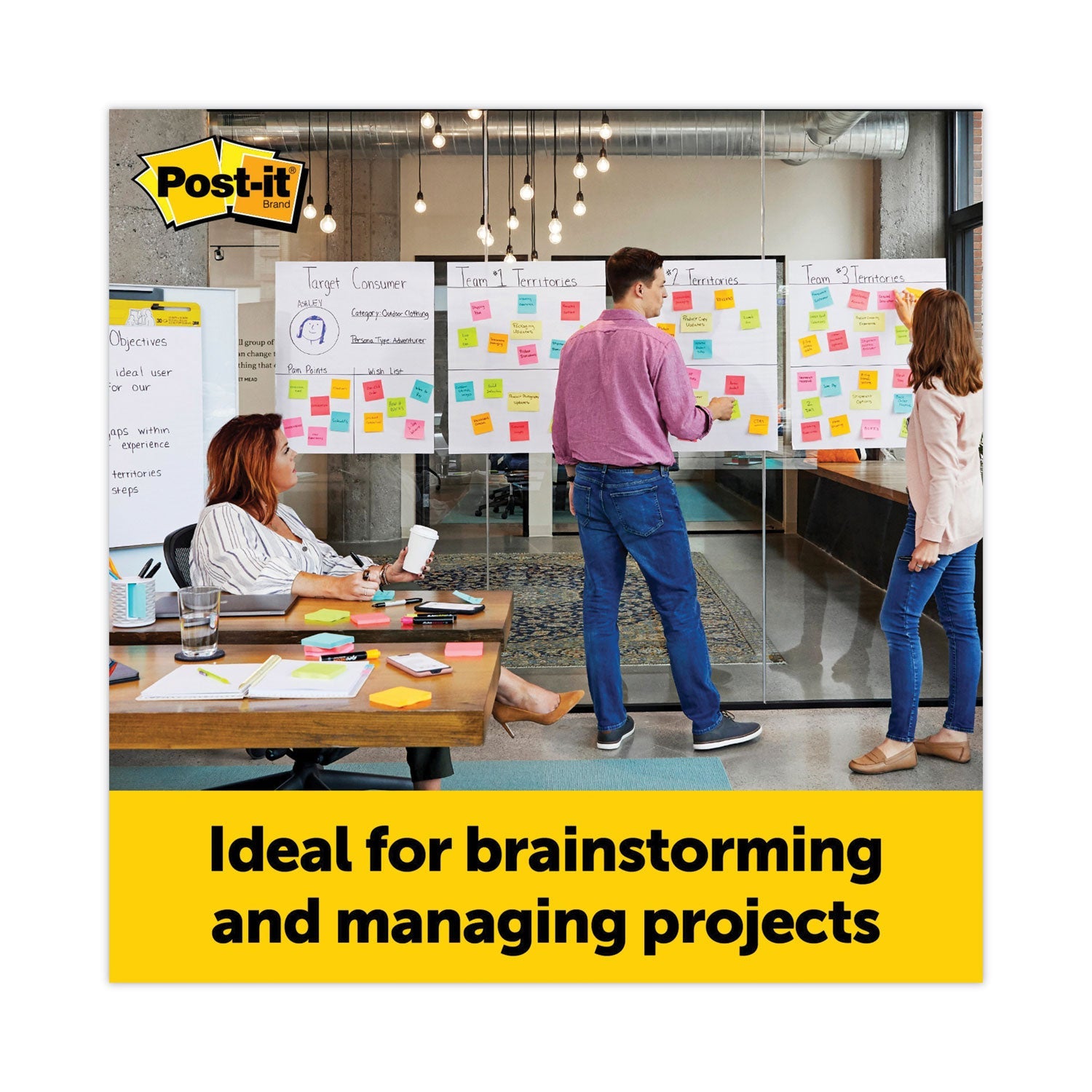 Post-it® Easel Pads Super Sticky Vertical-Orientation Self-Stick Easel Pad Value Pack, Unruled, 25 x 30, White, 30 Sheets, 4/Carton