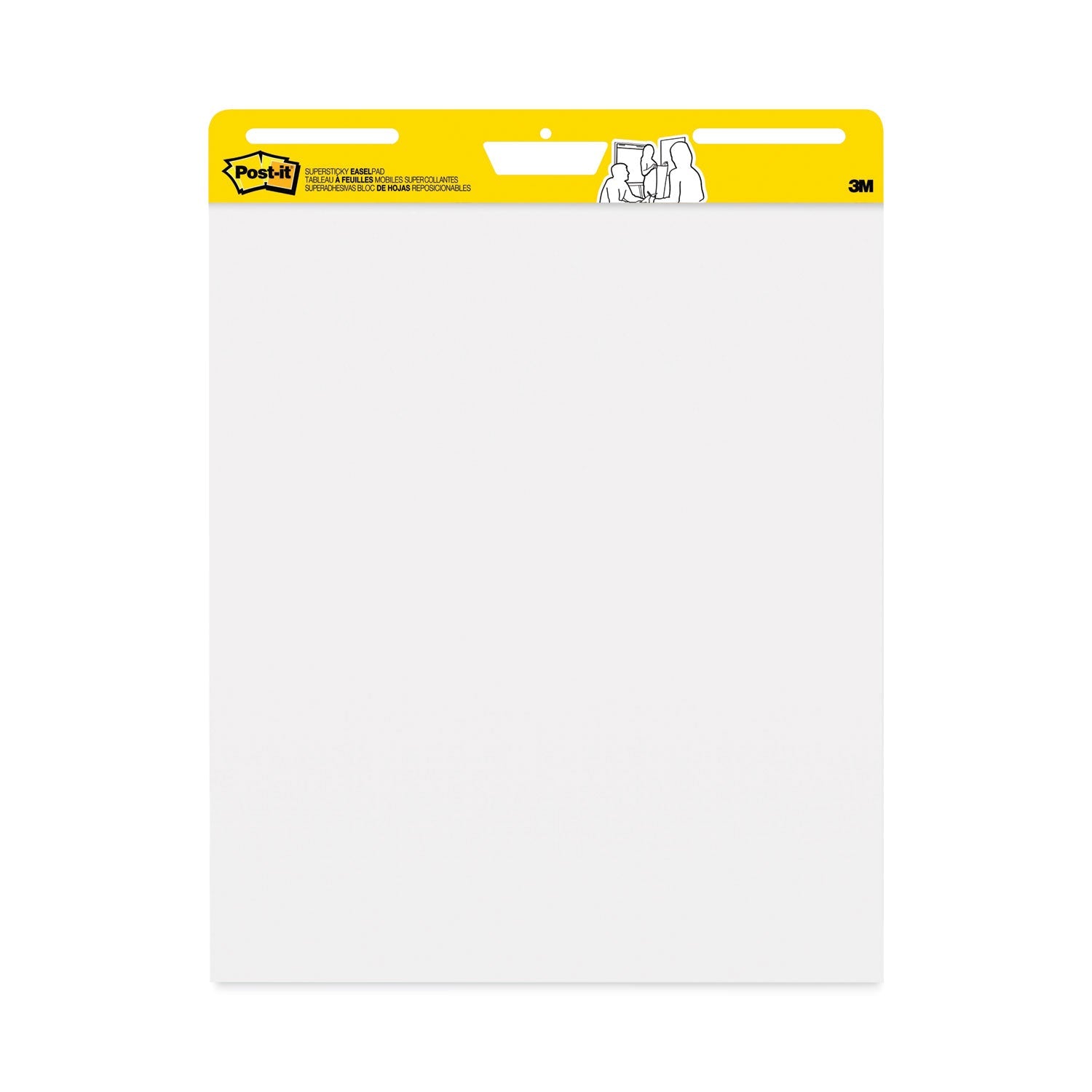 Post-it® Easel Pads Super Sticky Vertical-Orientation Self-Stick Easel Pad Value Pack, Unruled, 25 x 30, White, 30 Sheets, 4/Carton